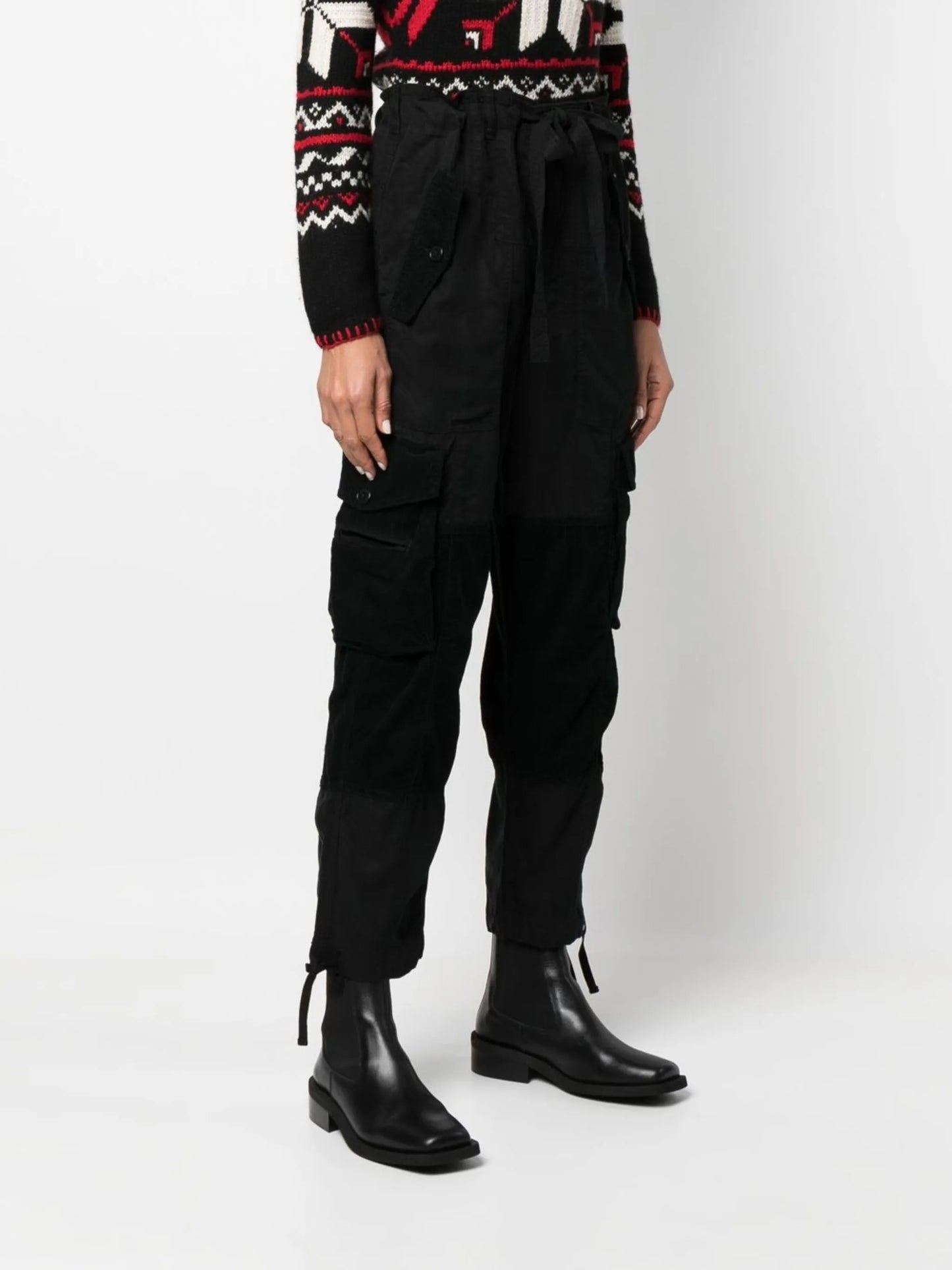 cropped-leg cargo trousers