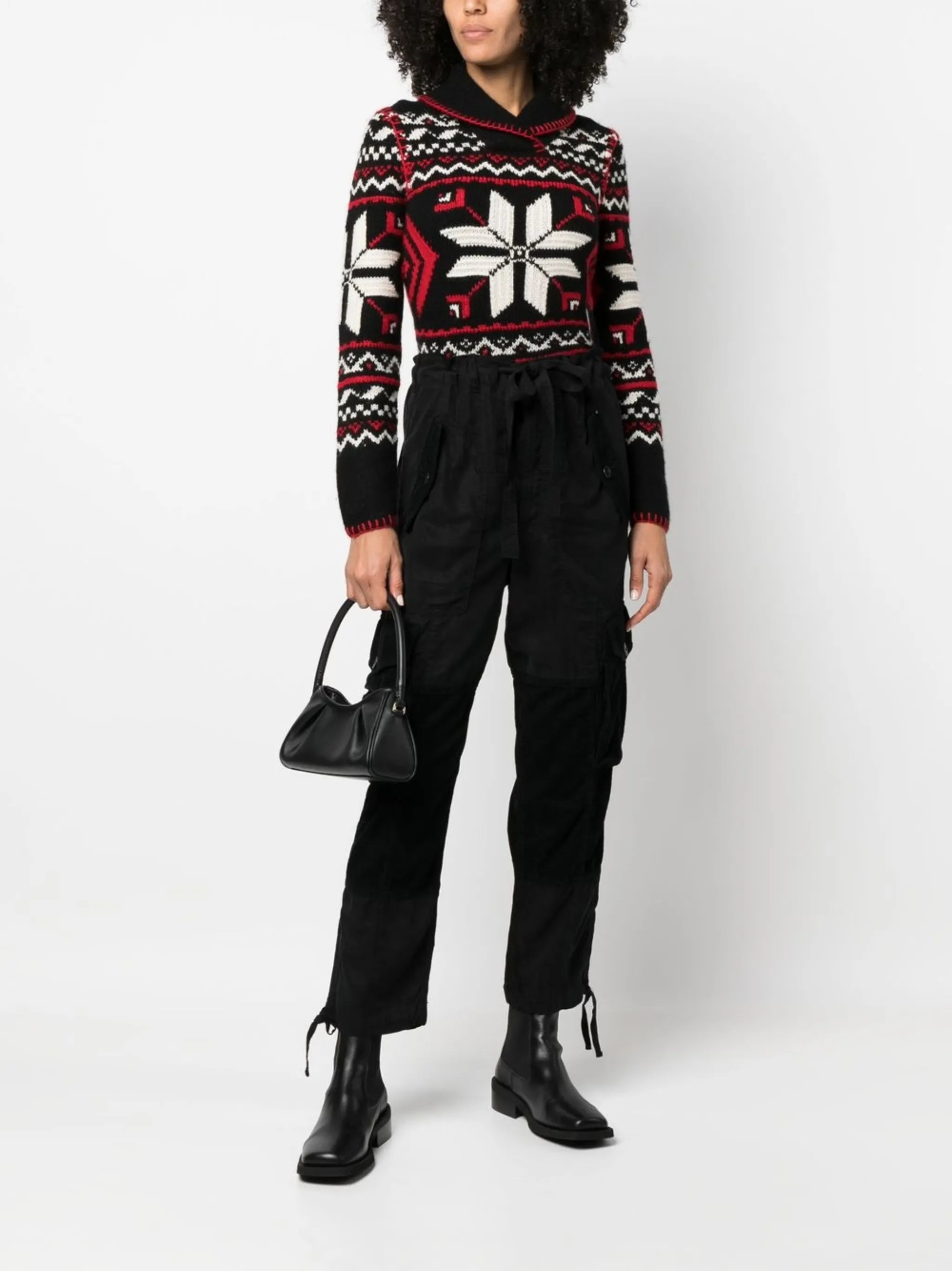 cropped-leg cargo trousers