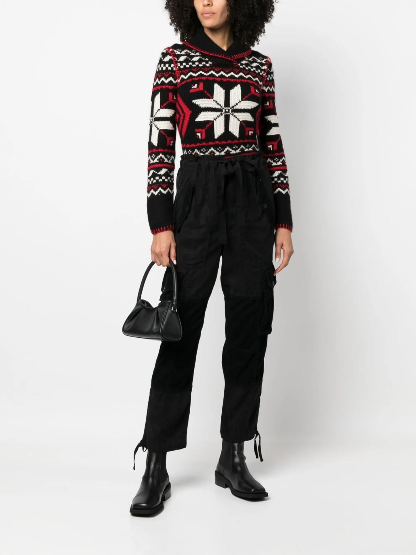 cropped-leg cargo trousers