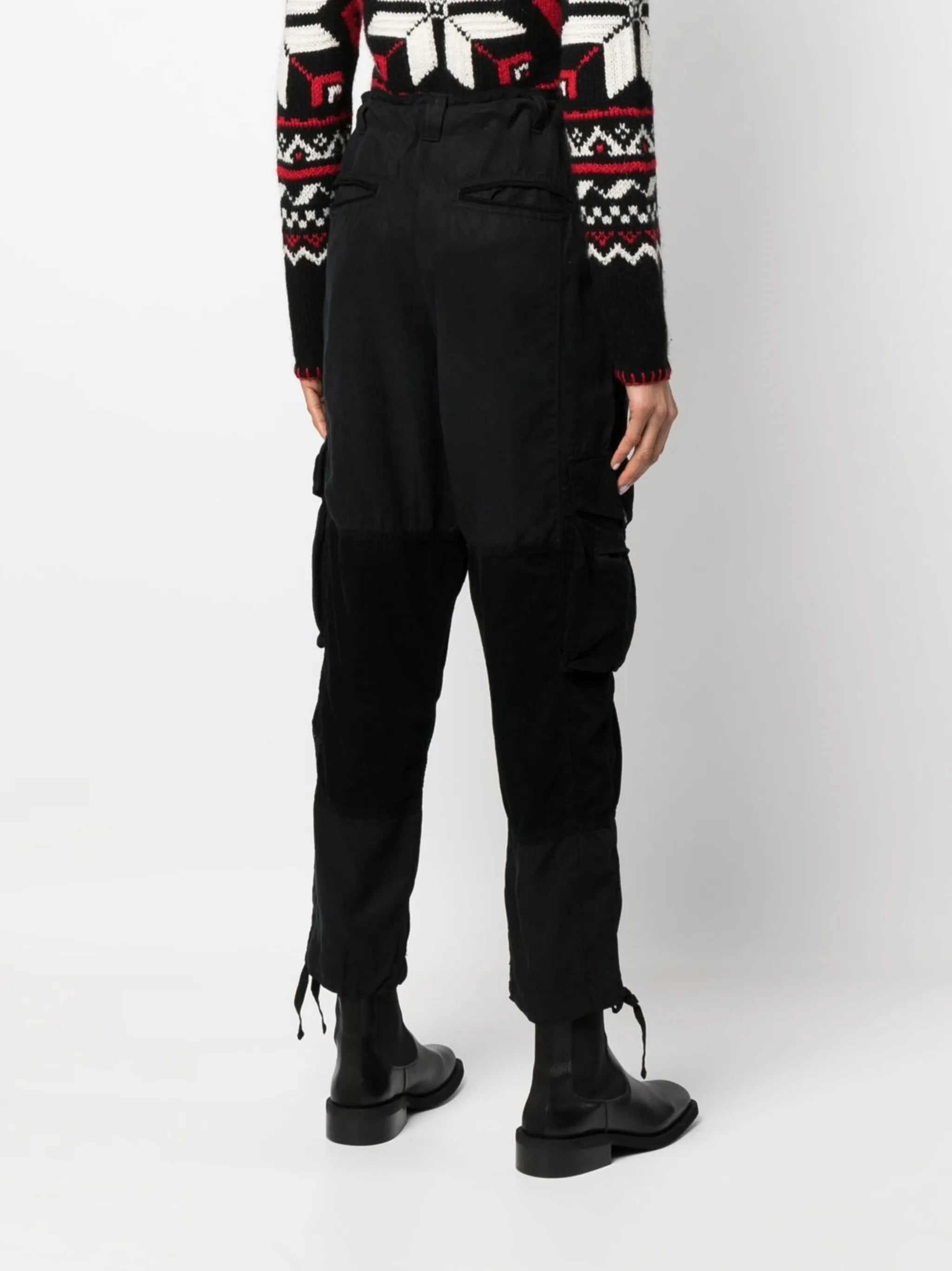 cropped-leg cargo trousers