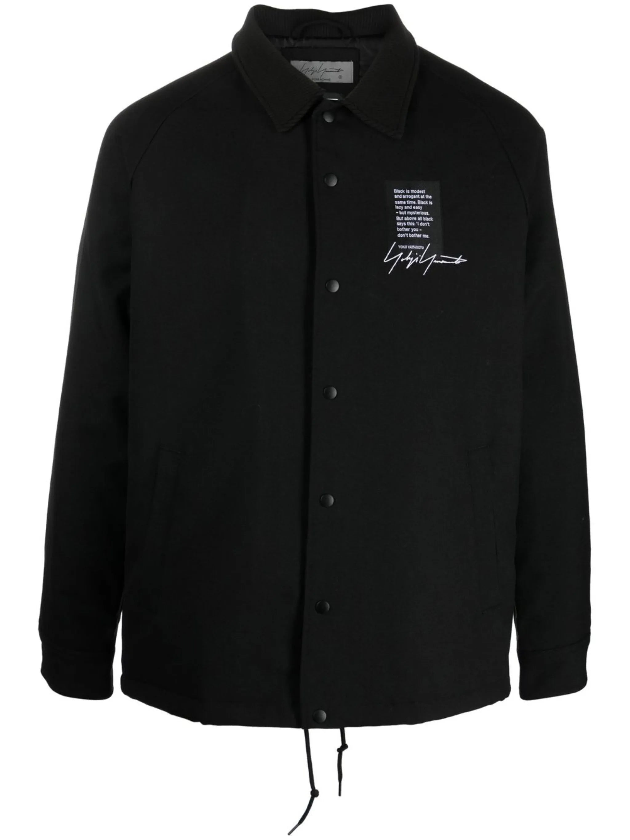 logo-print wool shirt jacket