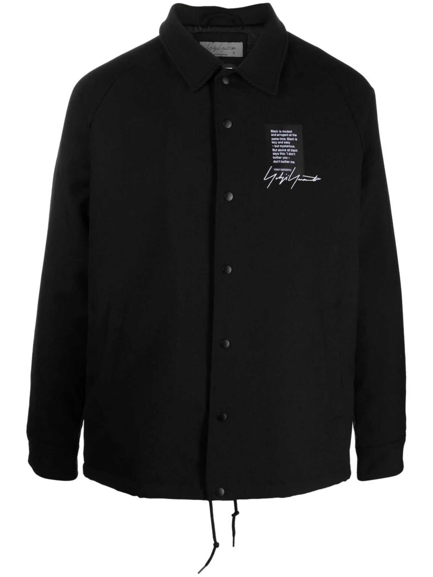 logo-print wool shirt jacket