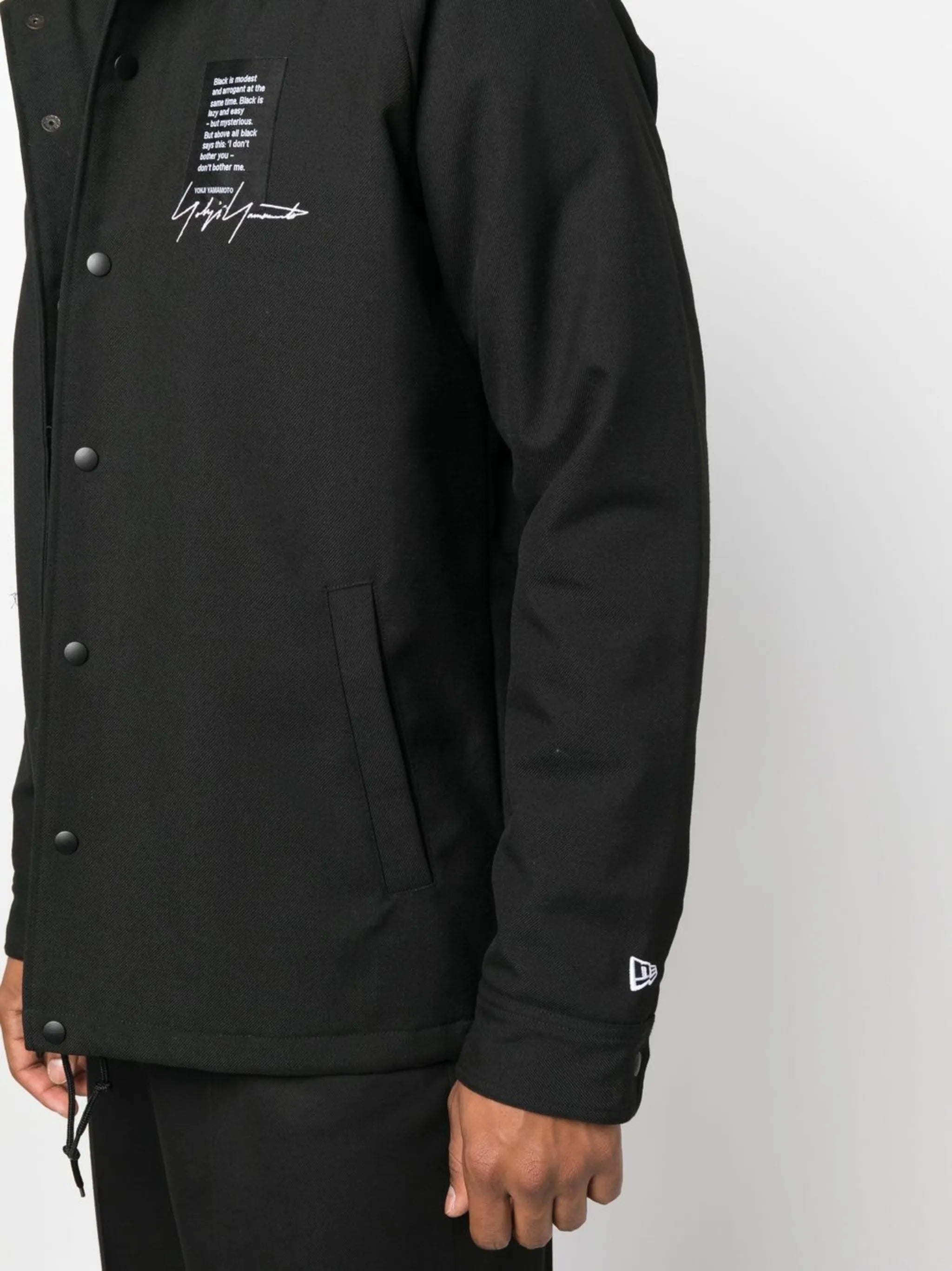 logo-print wool shirt jacket