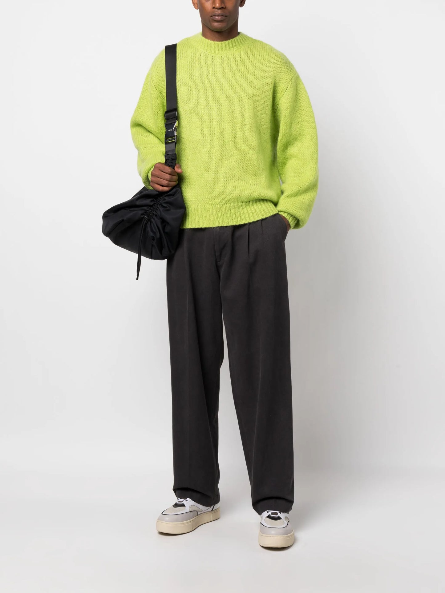 drop-shoulder mohair-blend sweater