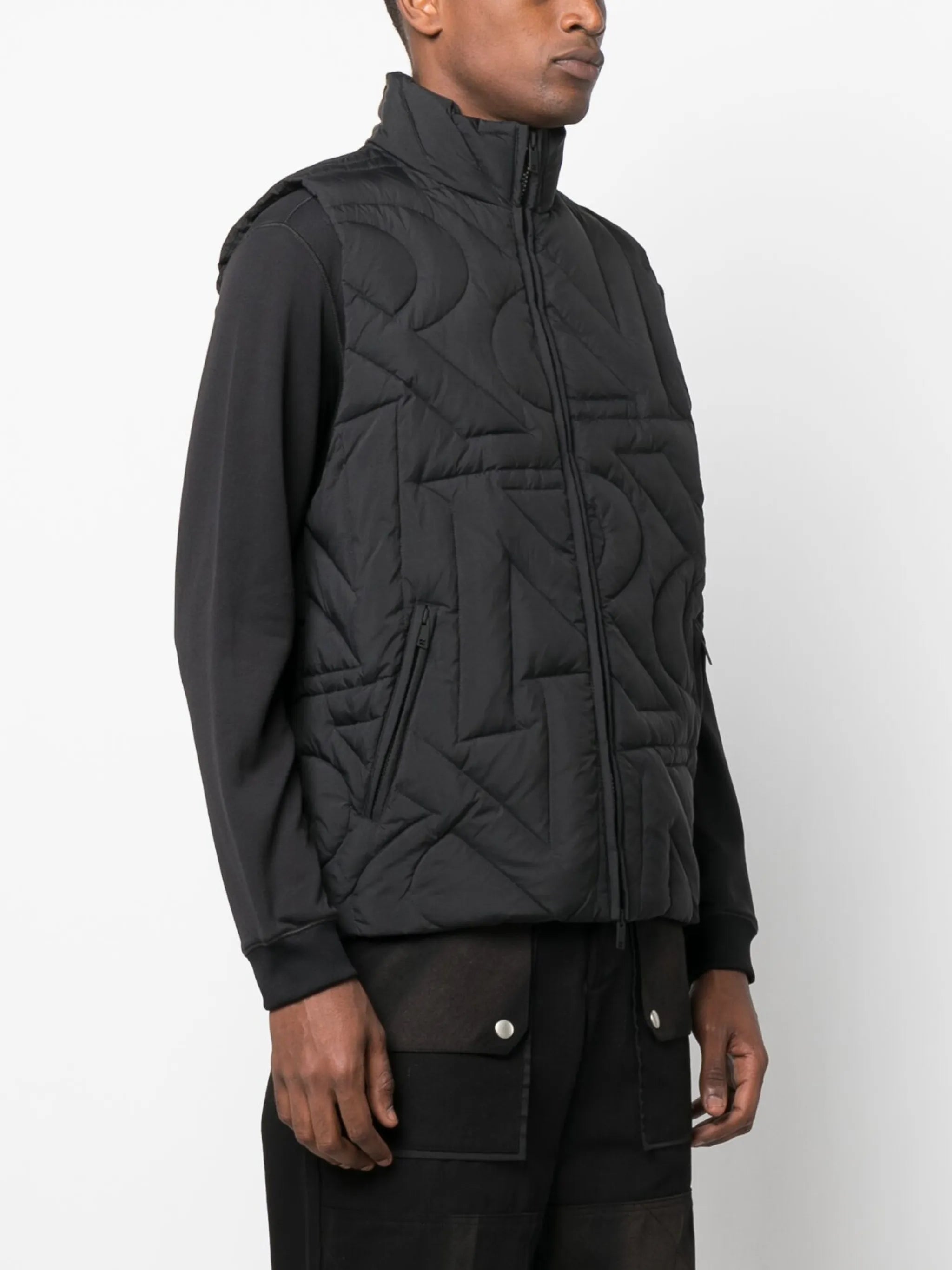 Initial quilted gilet