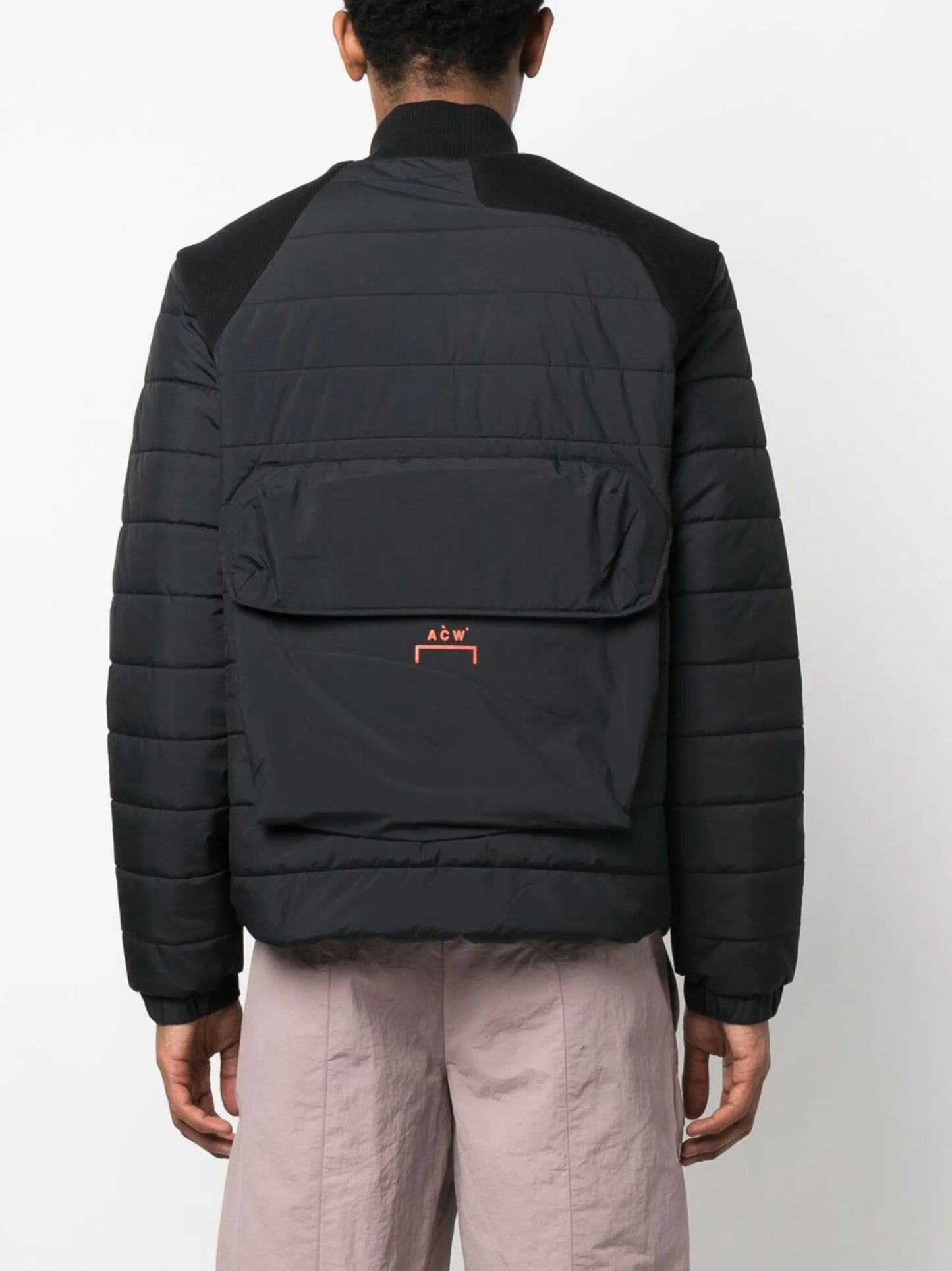 logo-print asymmetric padded jacket