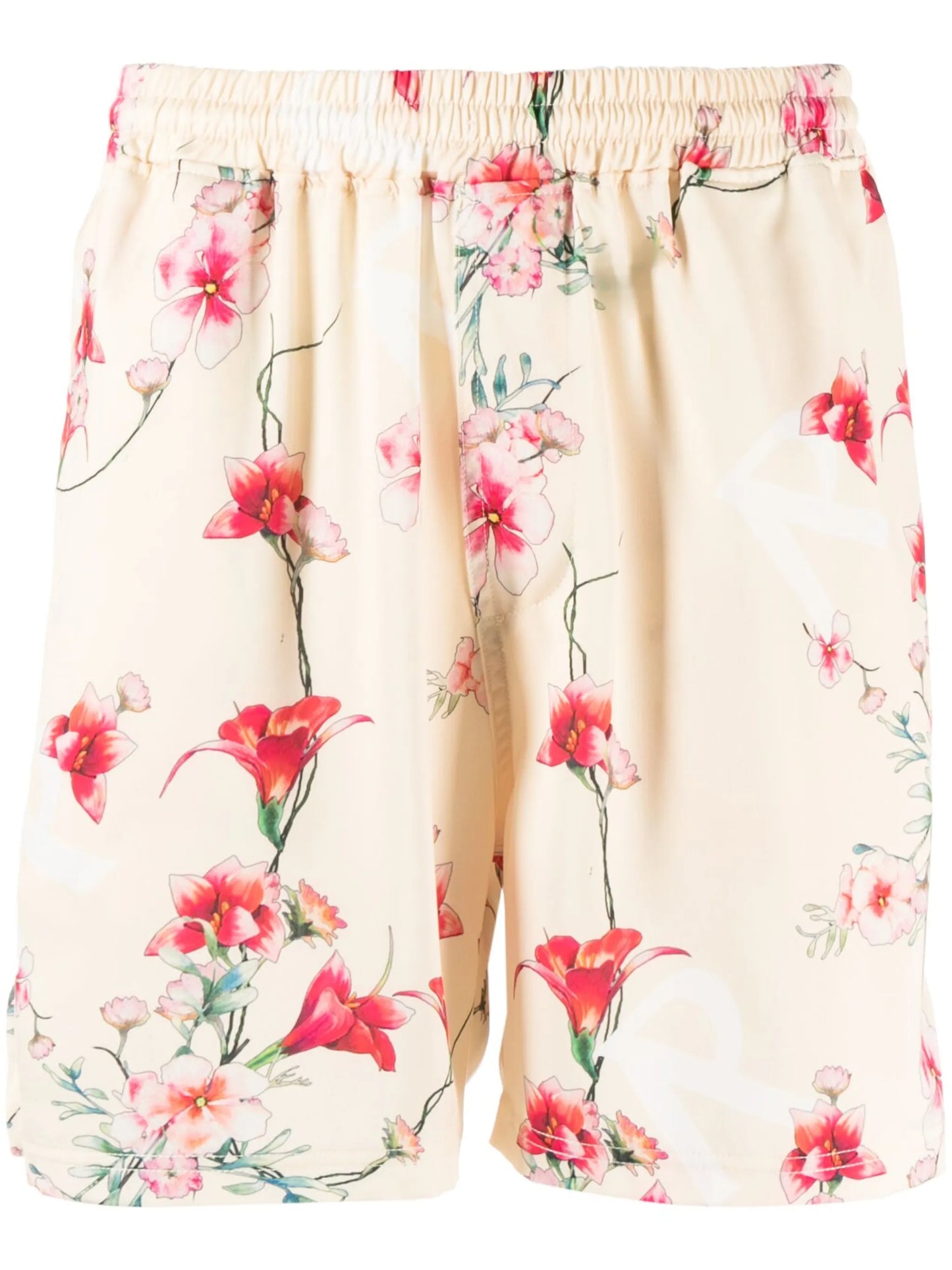 floral-print track shorts