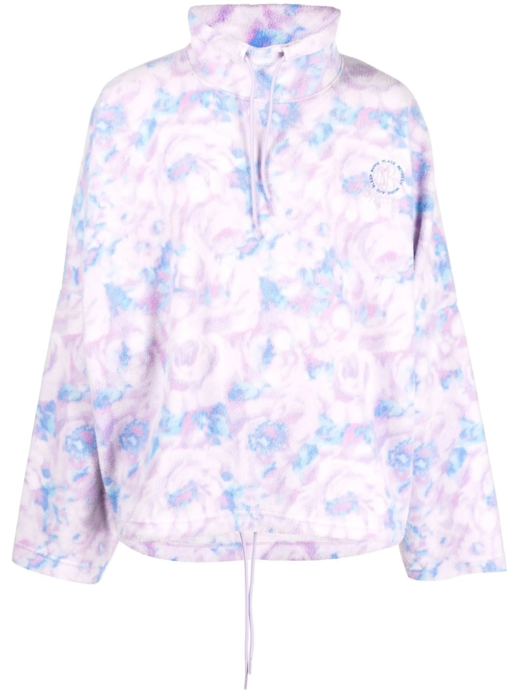 floral-print fleece jumper