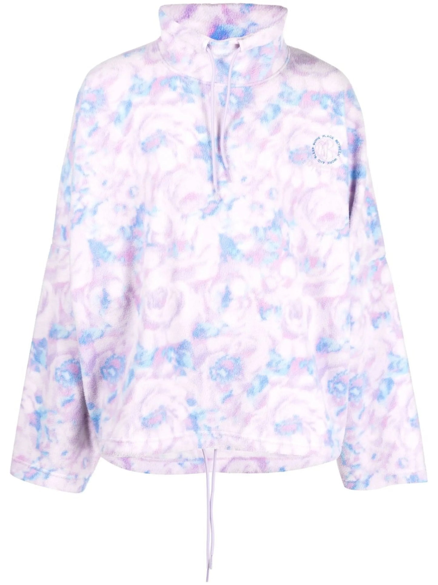 floral-print fleece jumper