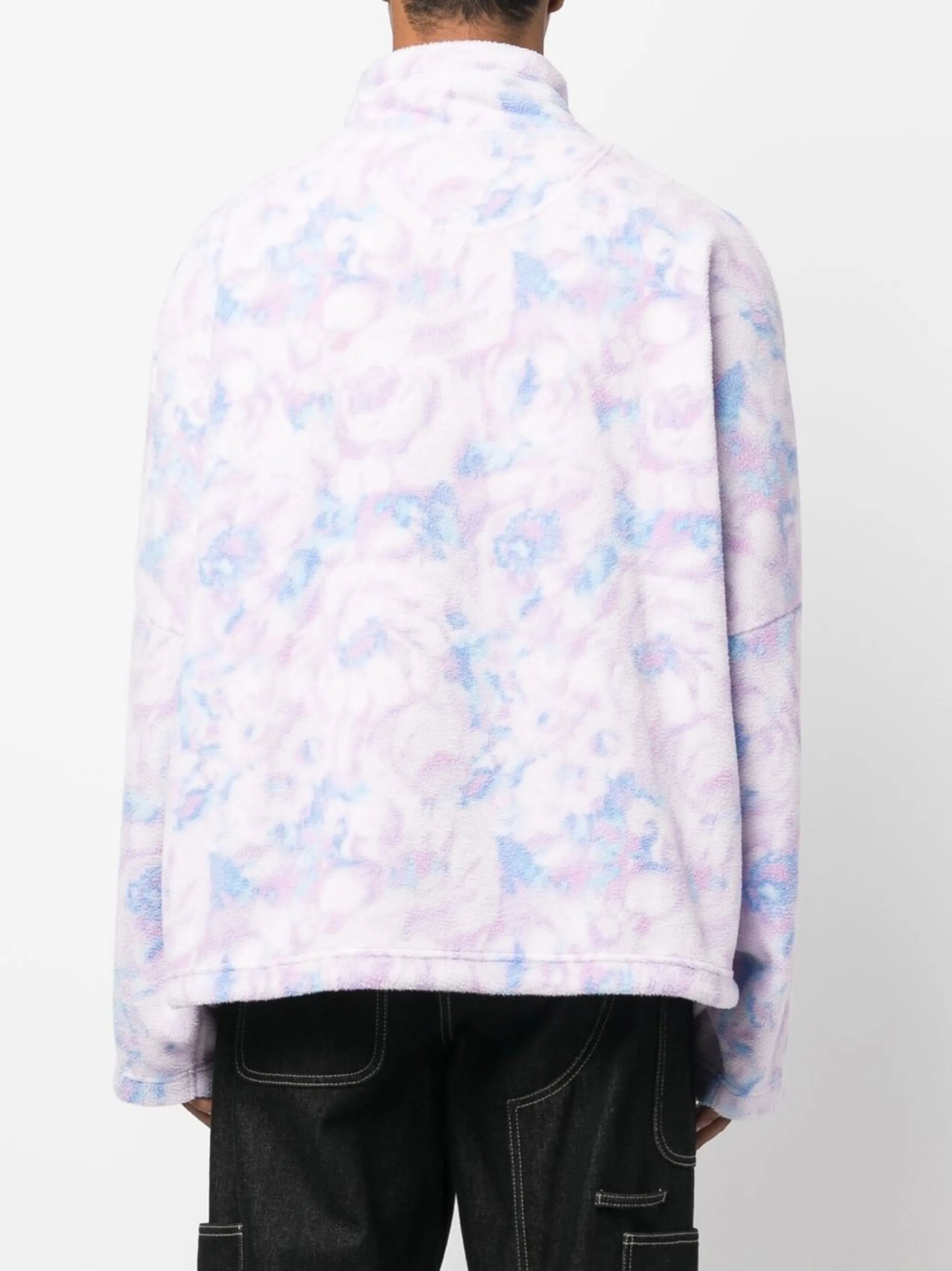 floral-print fleece jumper