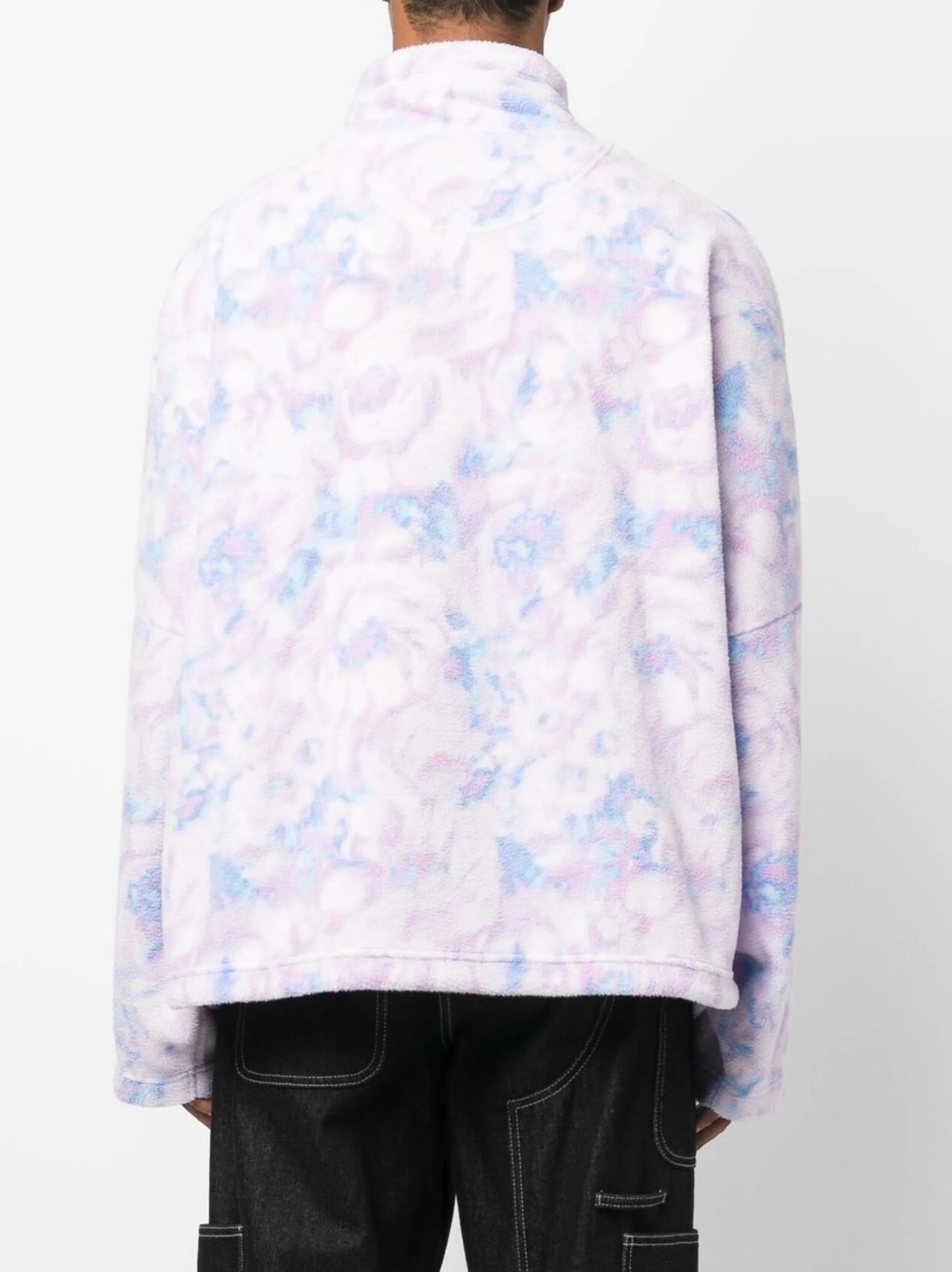 floral-print fleece jumper
