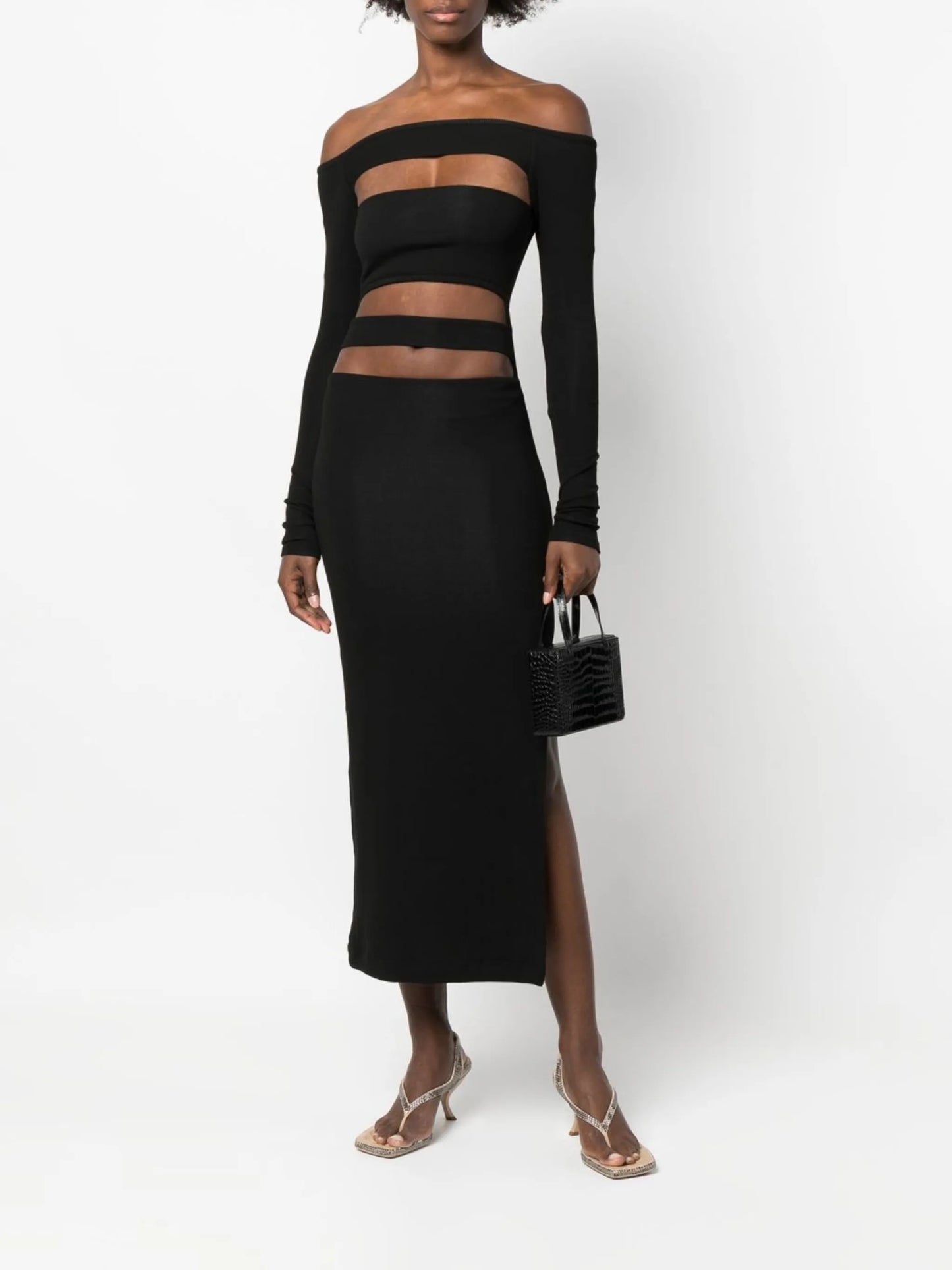 off-shoulder bandage dress