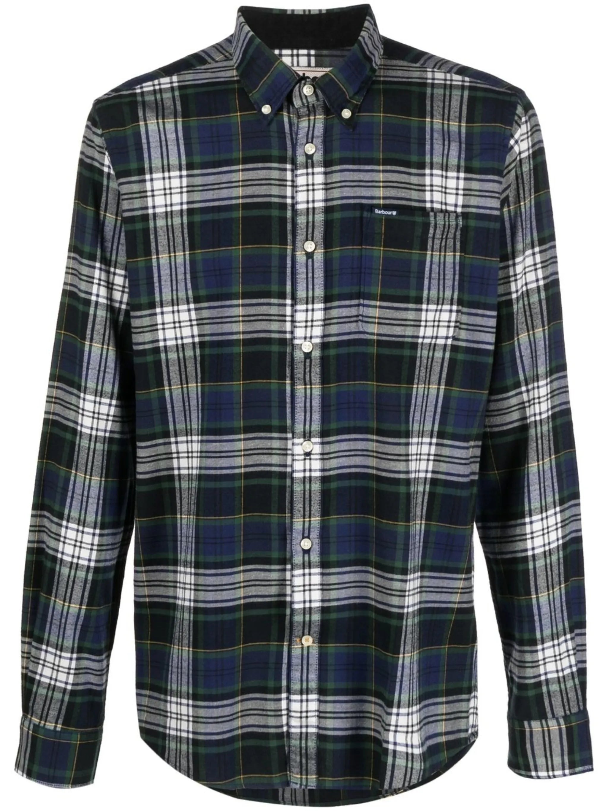 long-sleeve plaid-check shirt
