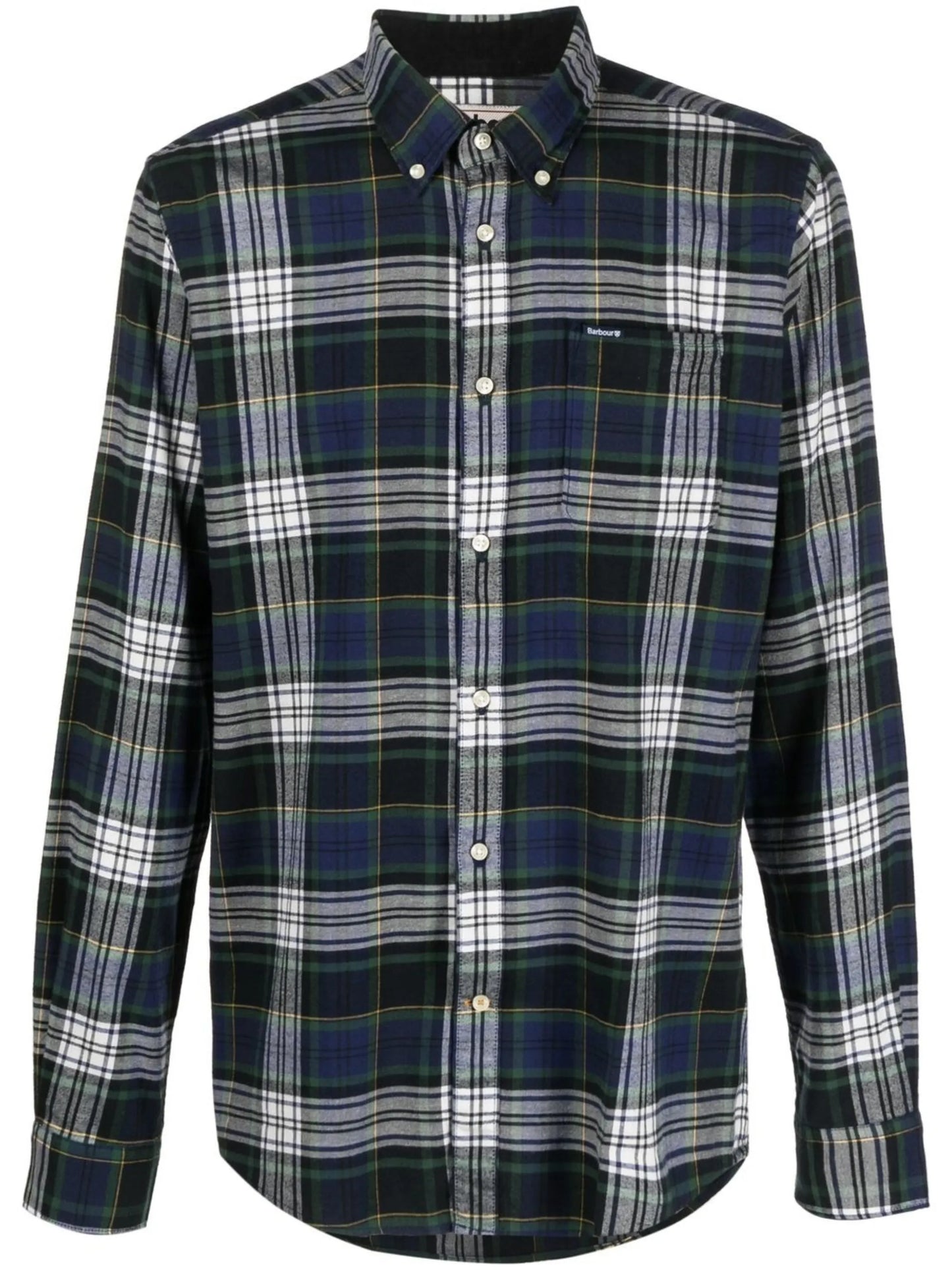 long-sleeve plaid-check shirt