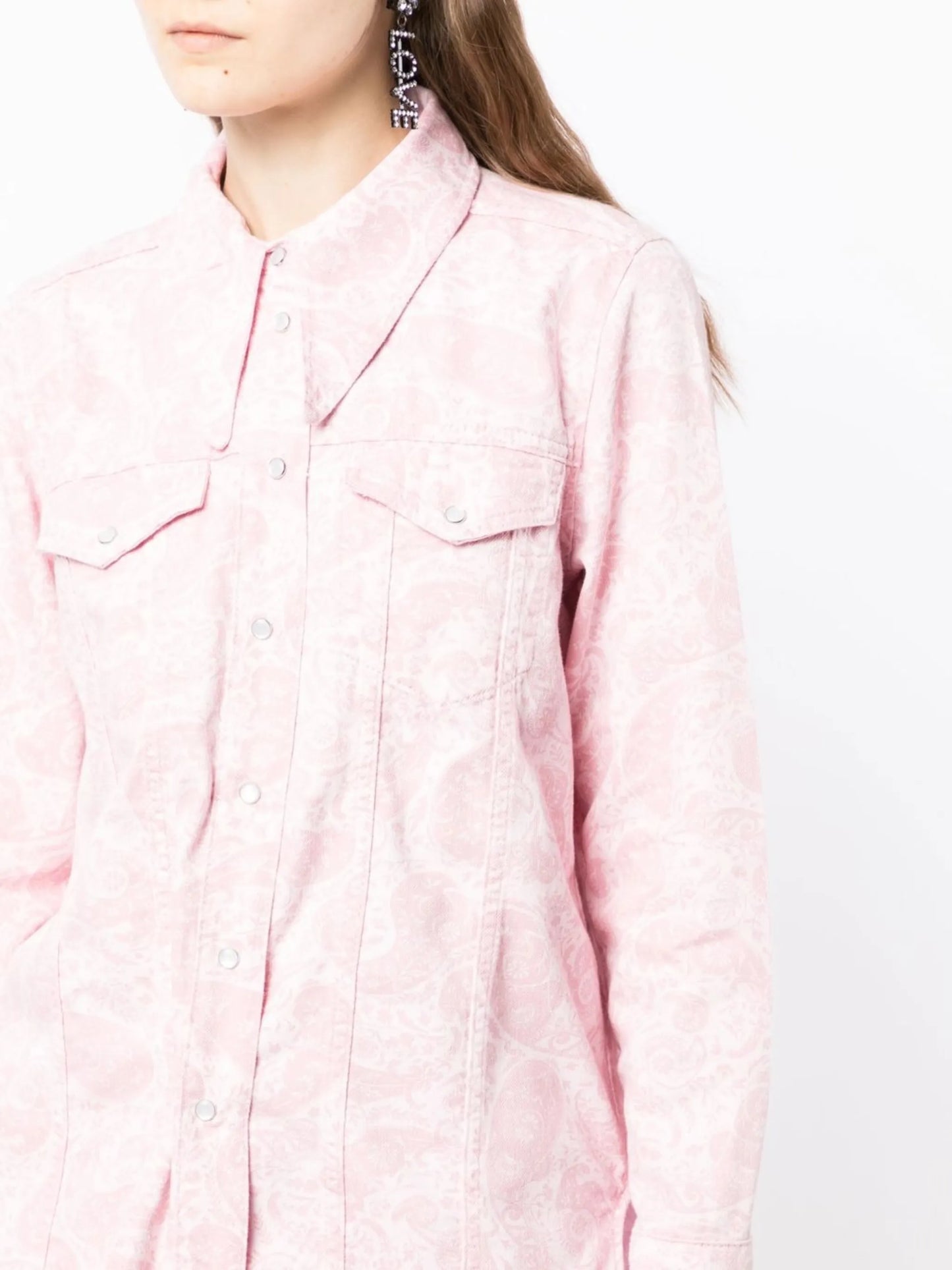 paisley-print denim jacket