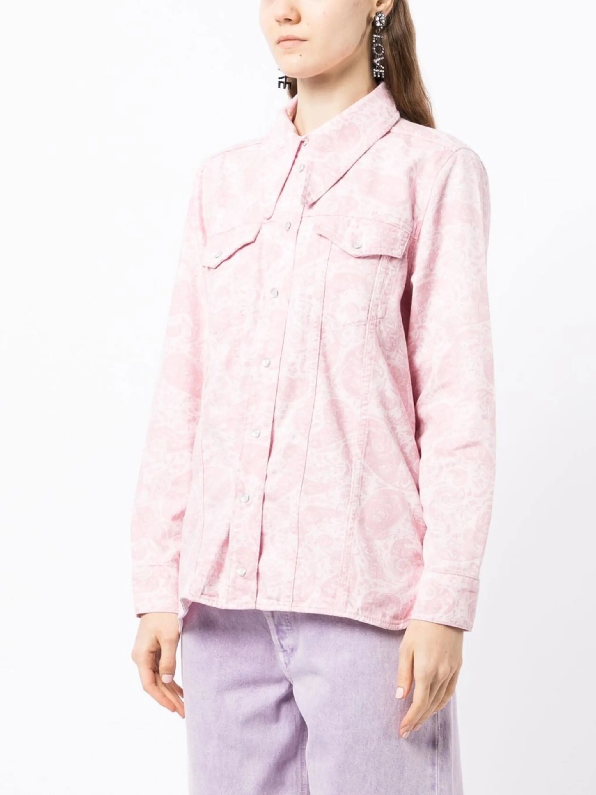 paisley-print denim jacket