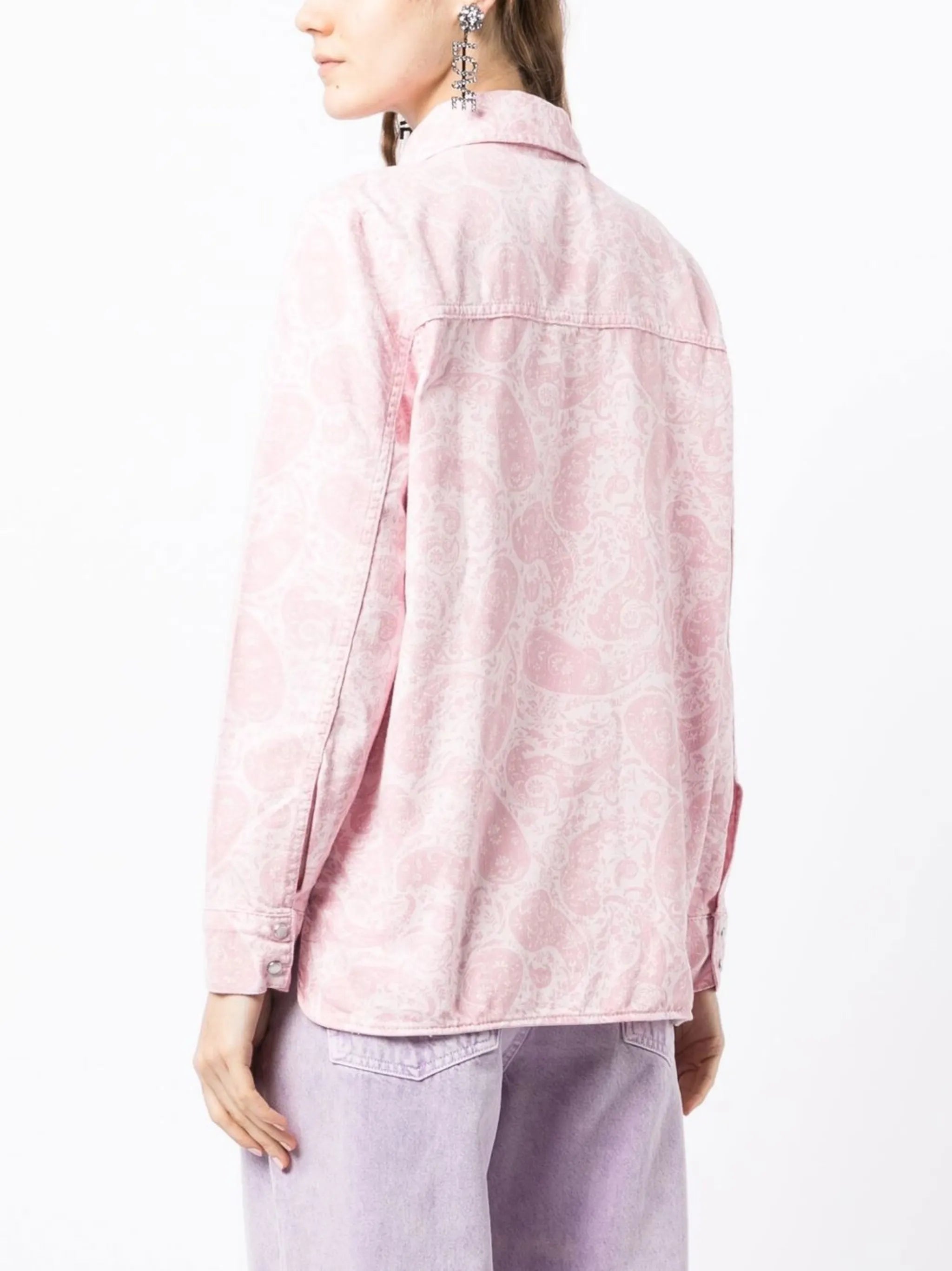 paisley-print denim jacket