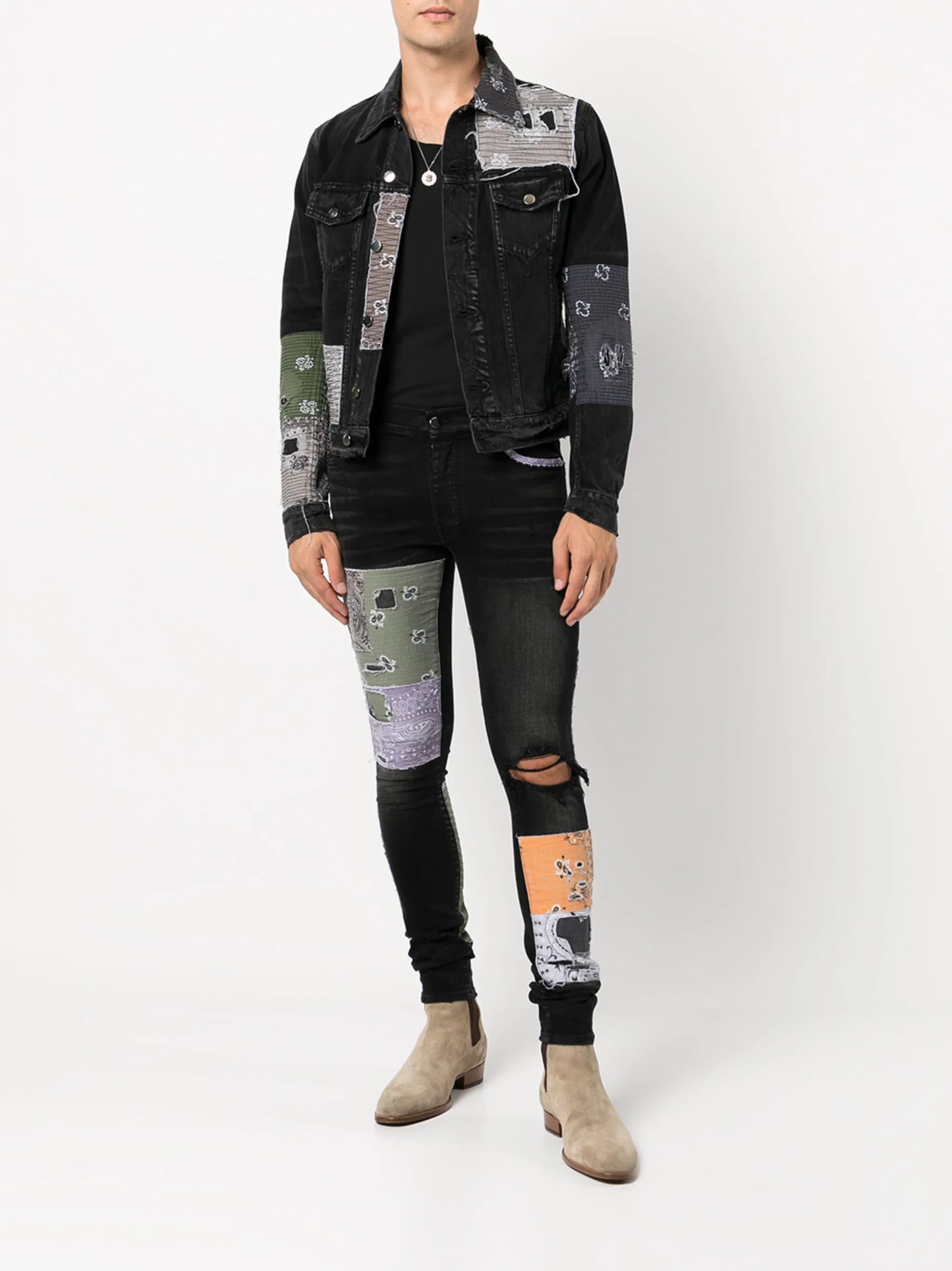 patchwork denim jacket