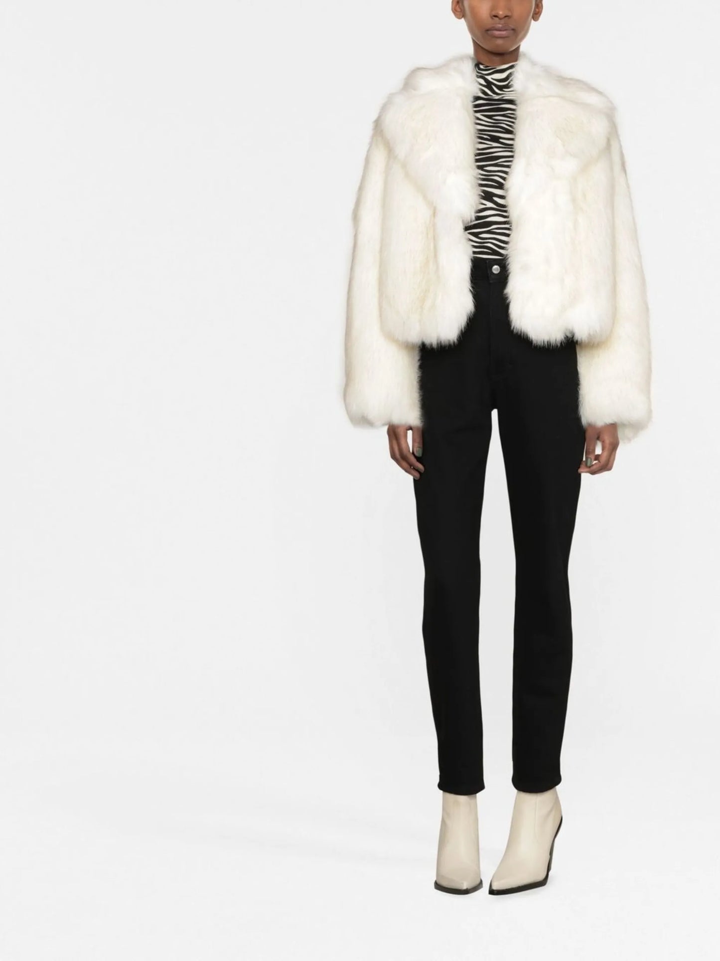 Samara faux-fur cropped jacket