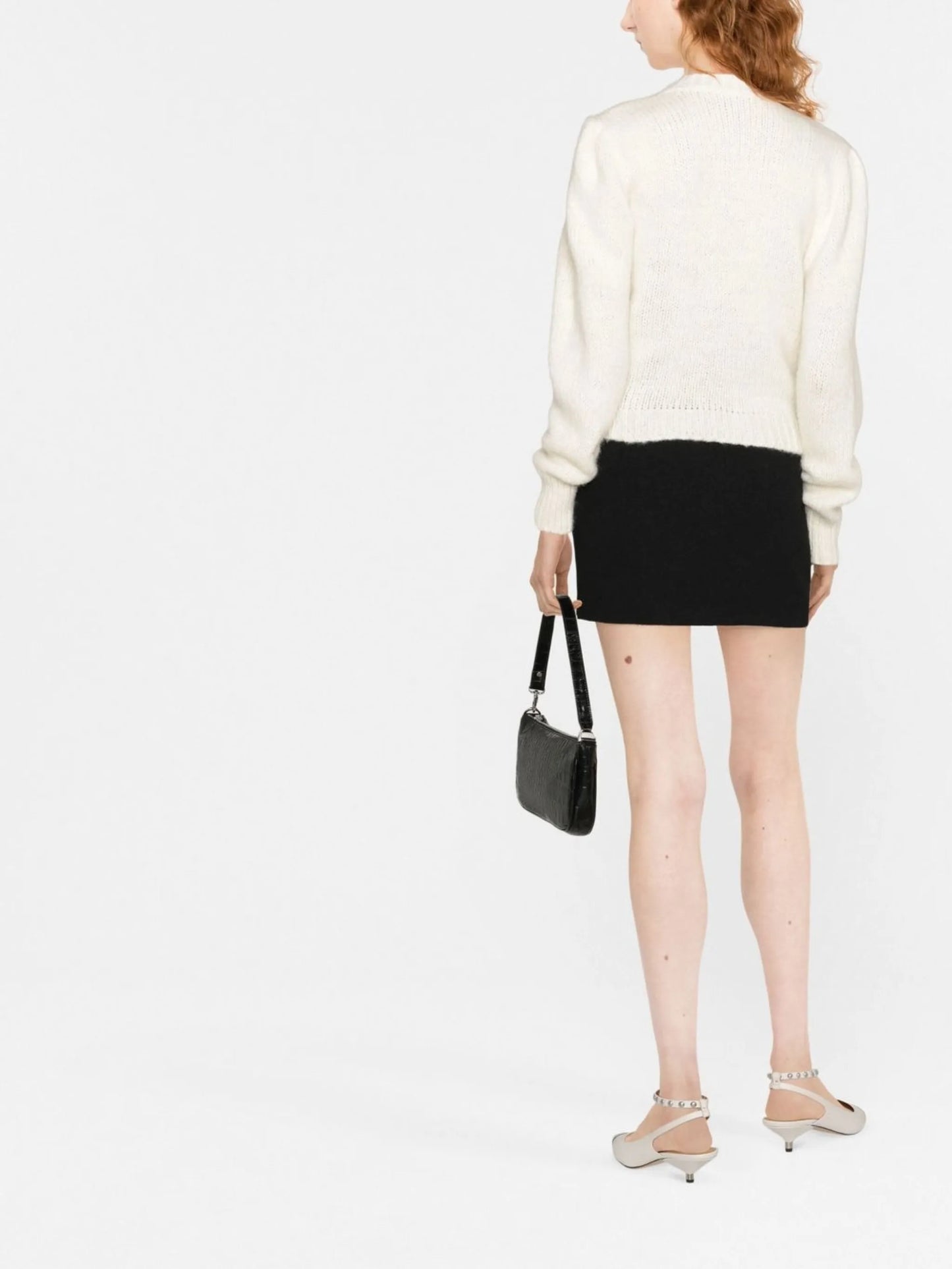 V-neck button-fastening cardigan