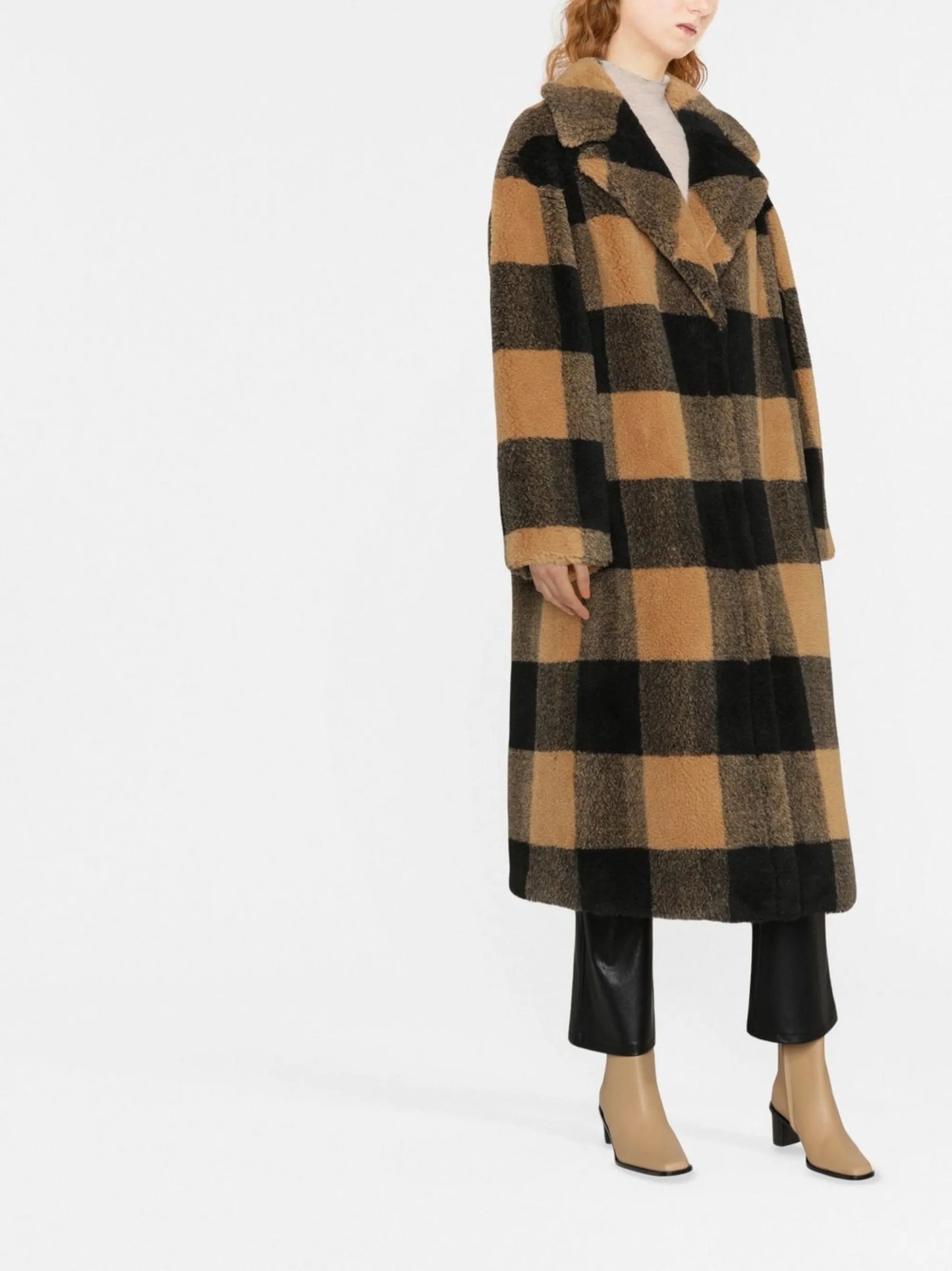 oversized checked coat
