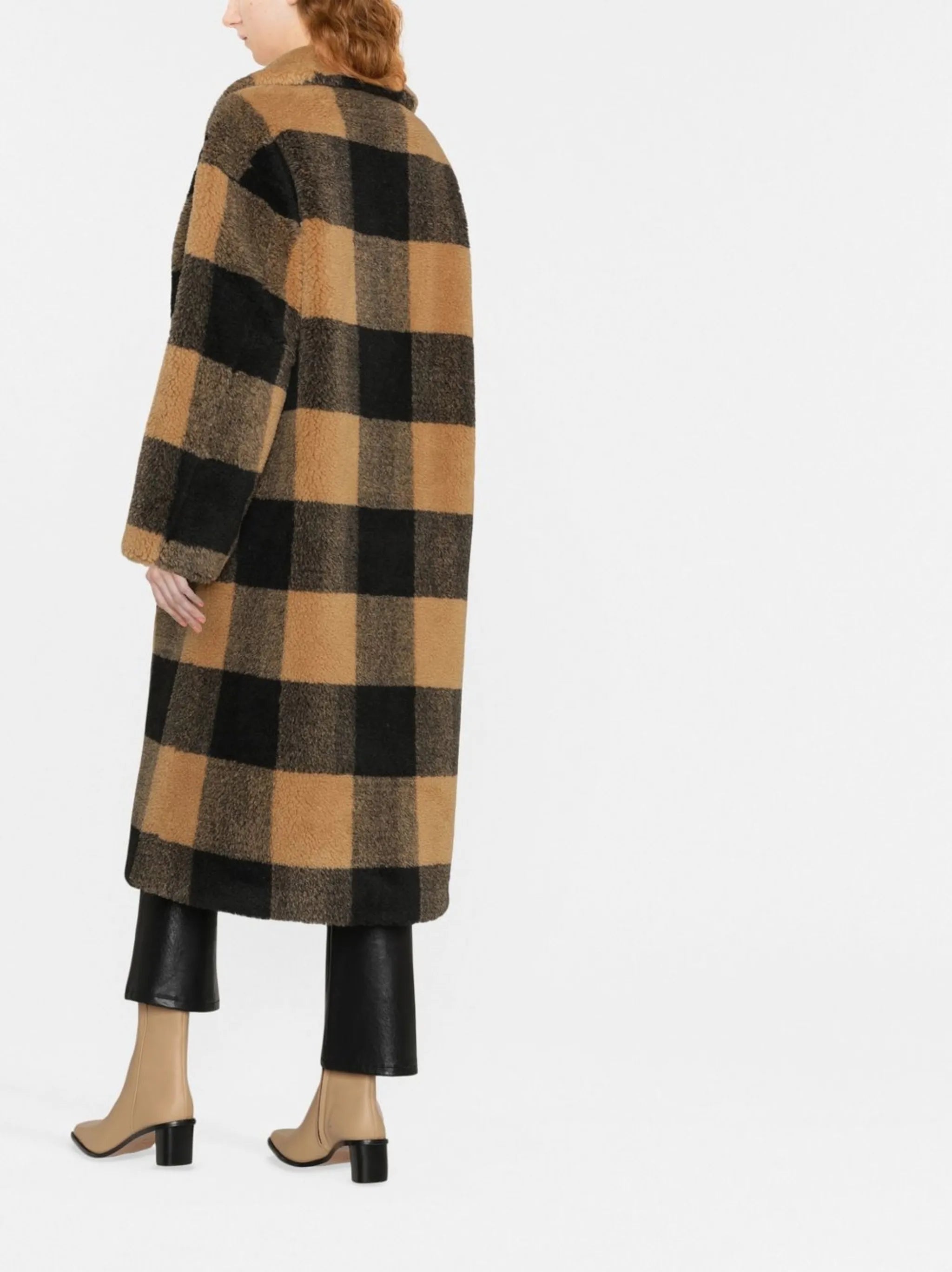 oversized checked coat