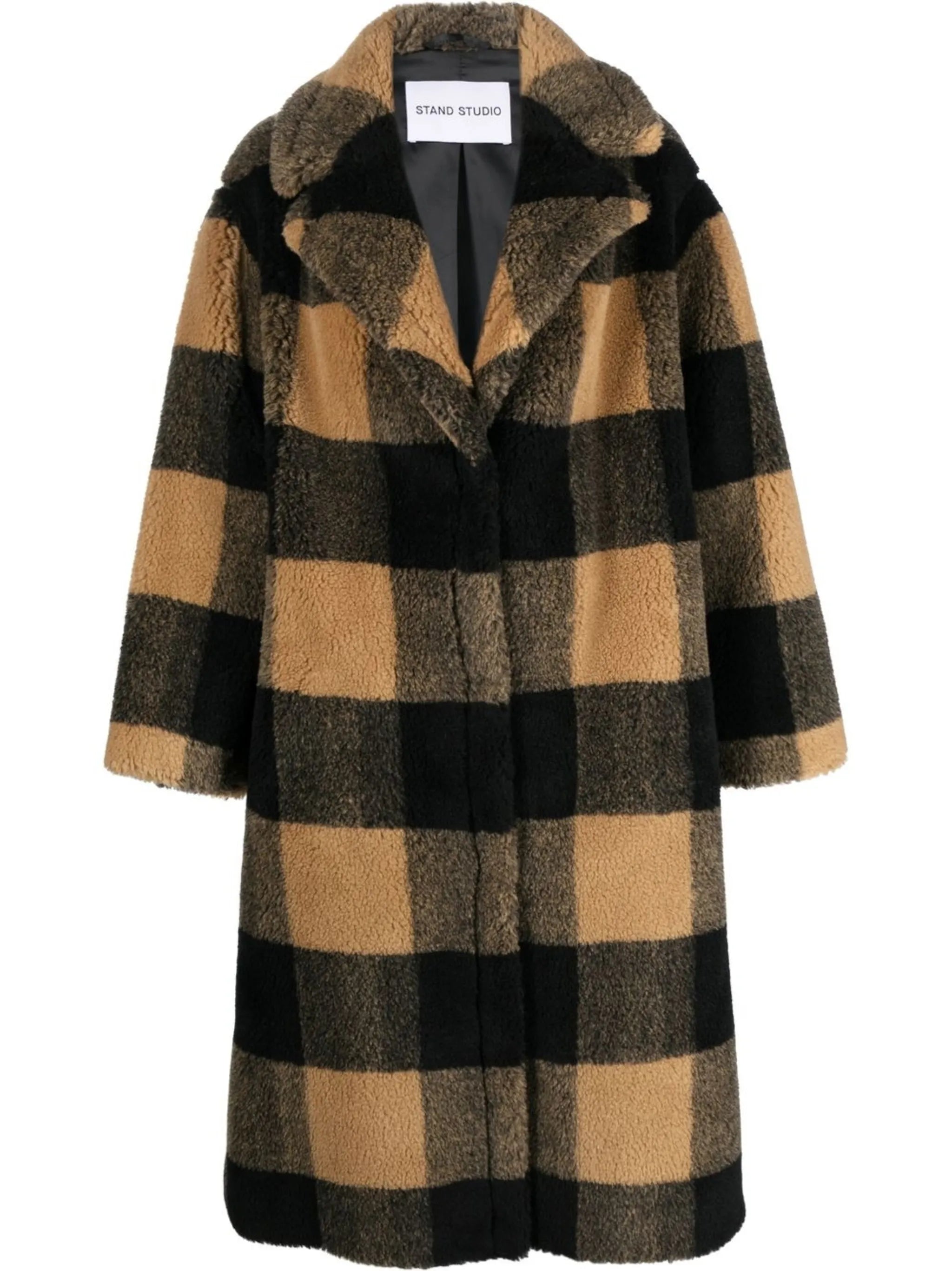 oversized checked coat