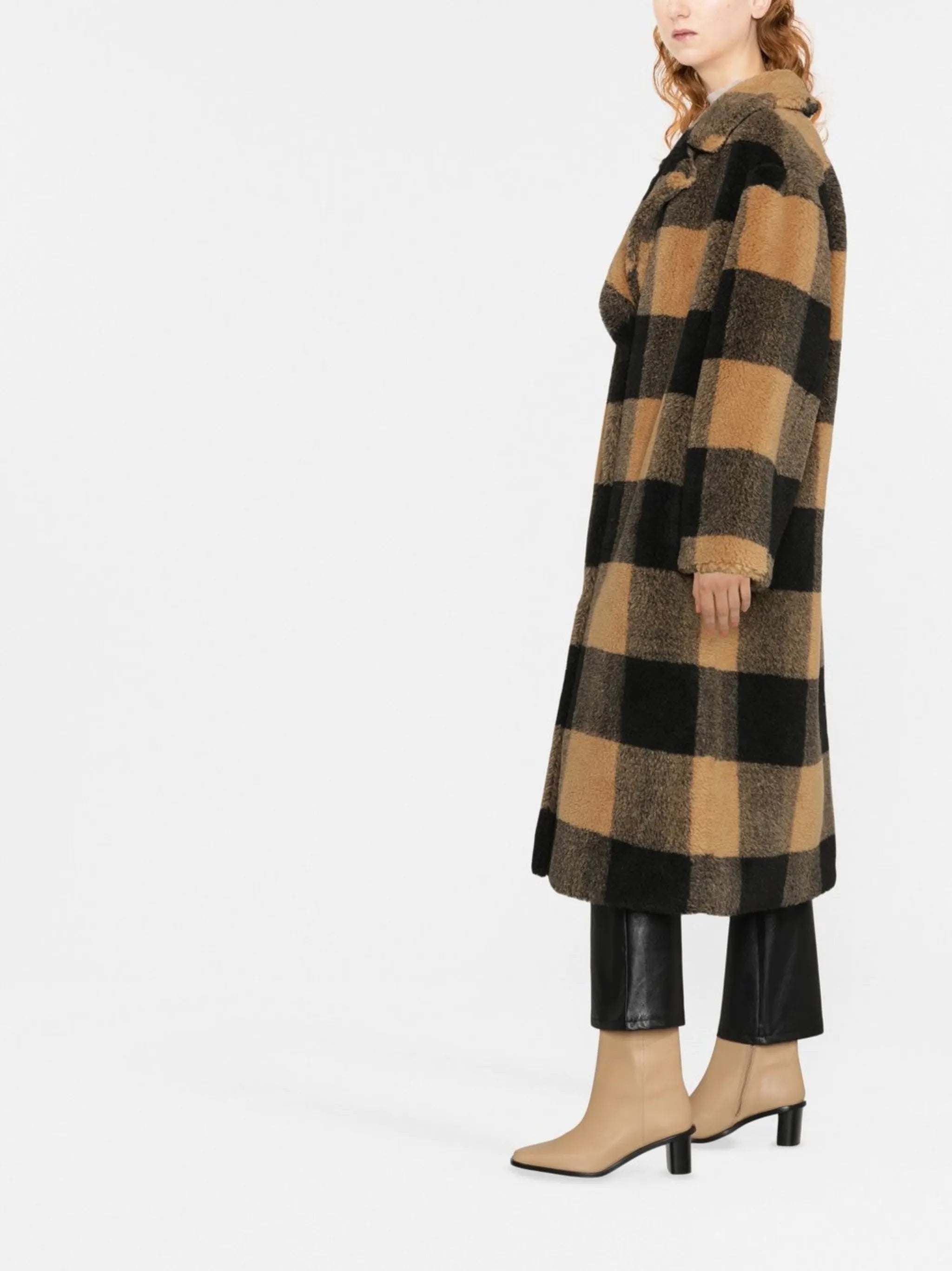 oversized checked coat