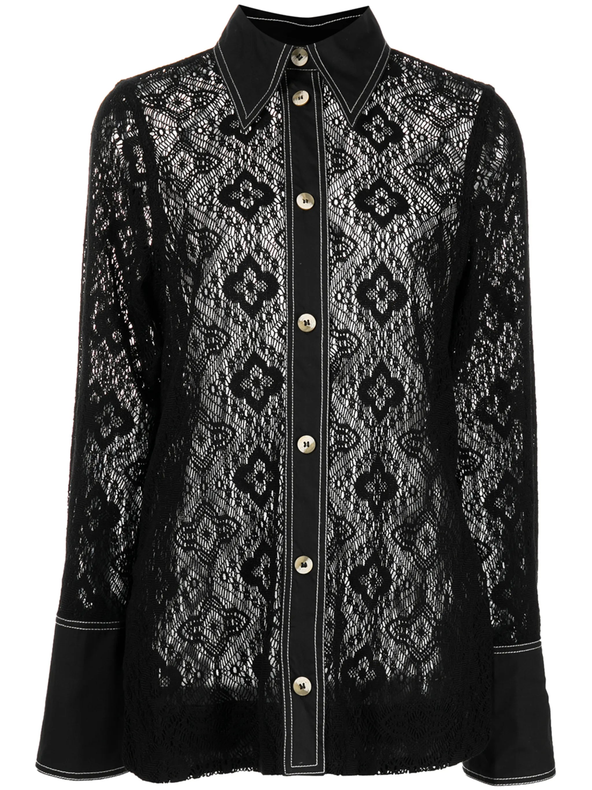 lace long-sleeve shirt