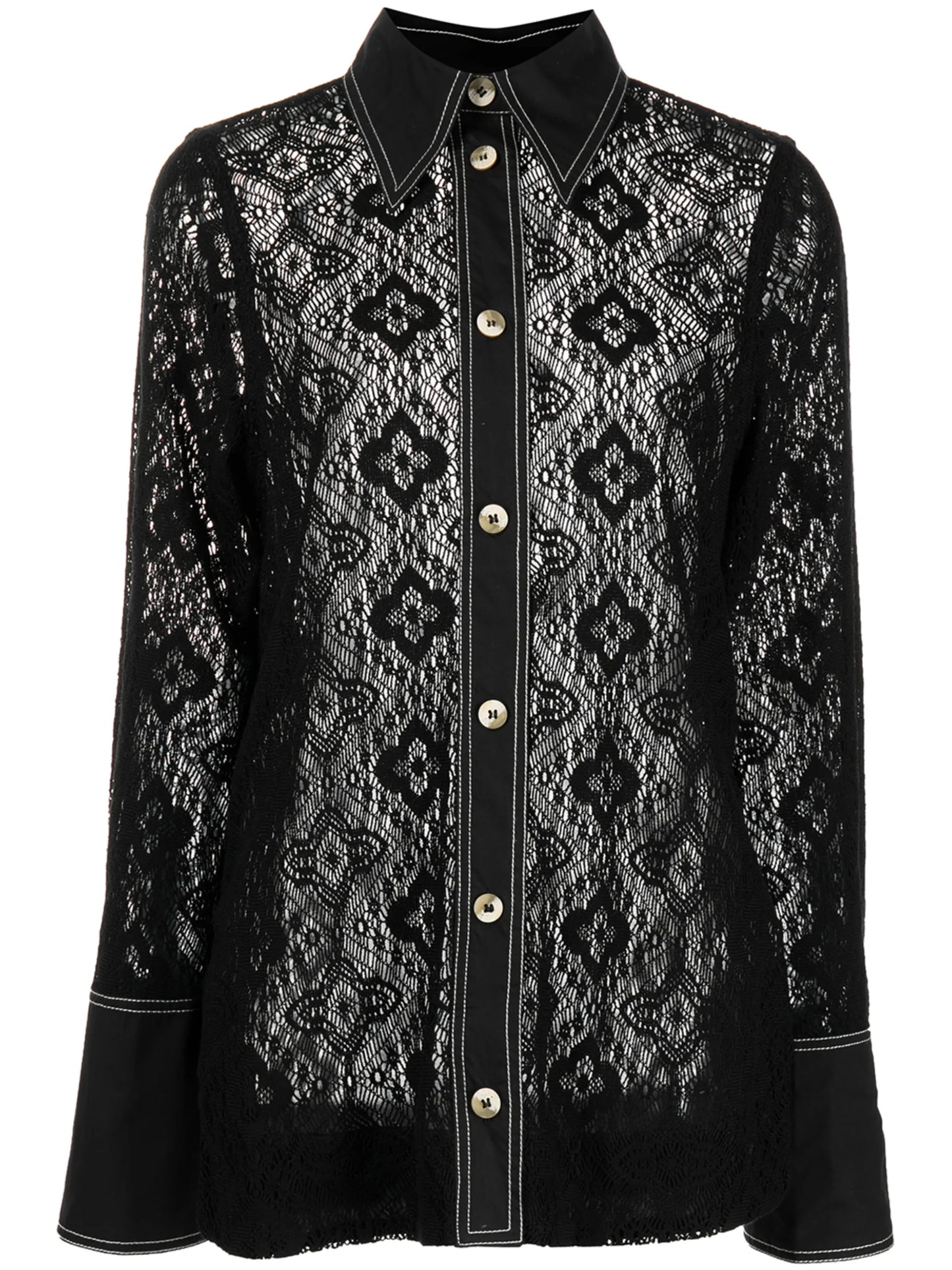 lace long-sleeve shirt