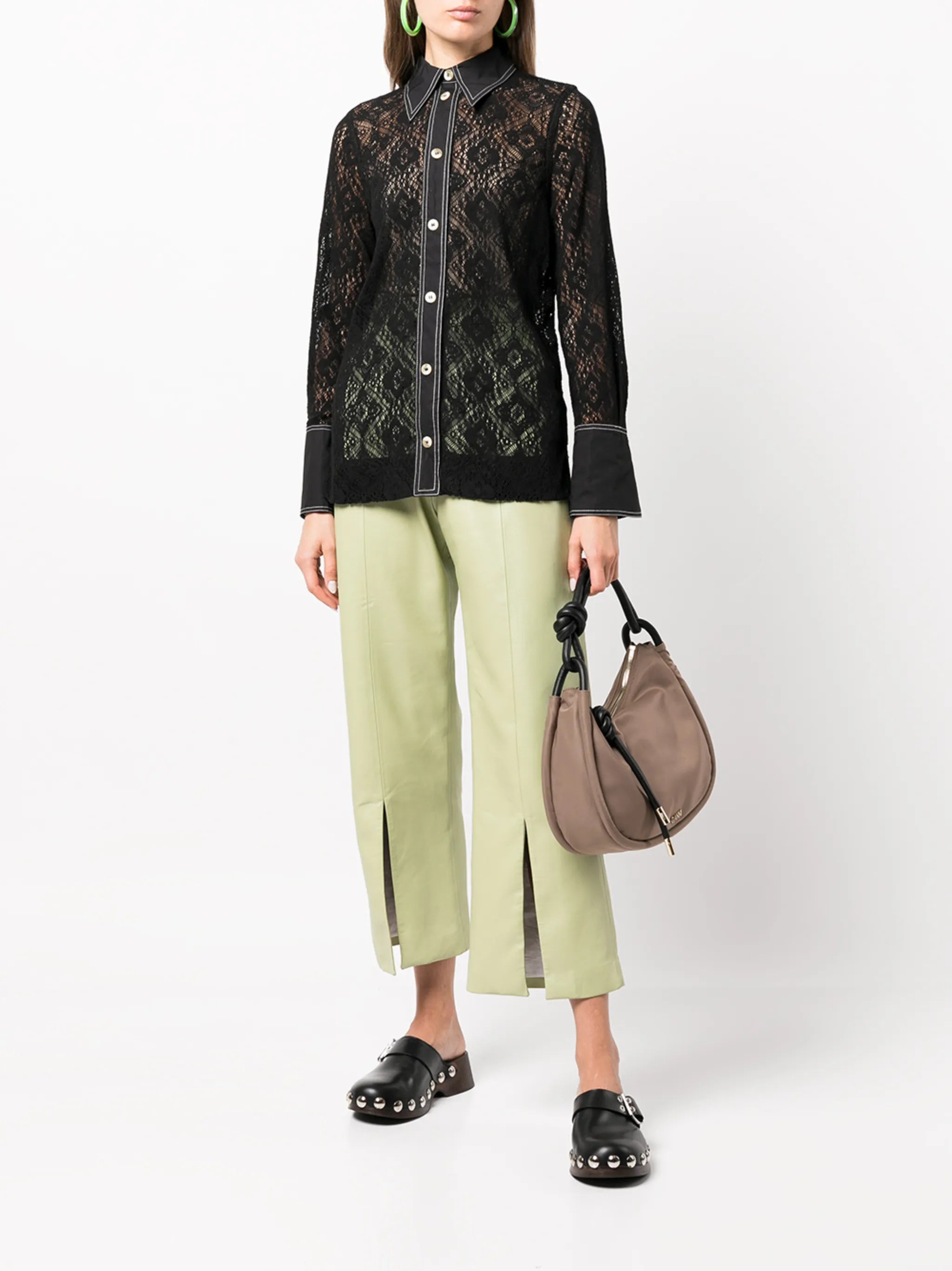 lace long-sleeve shirt