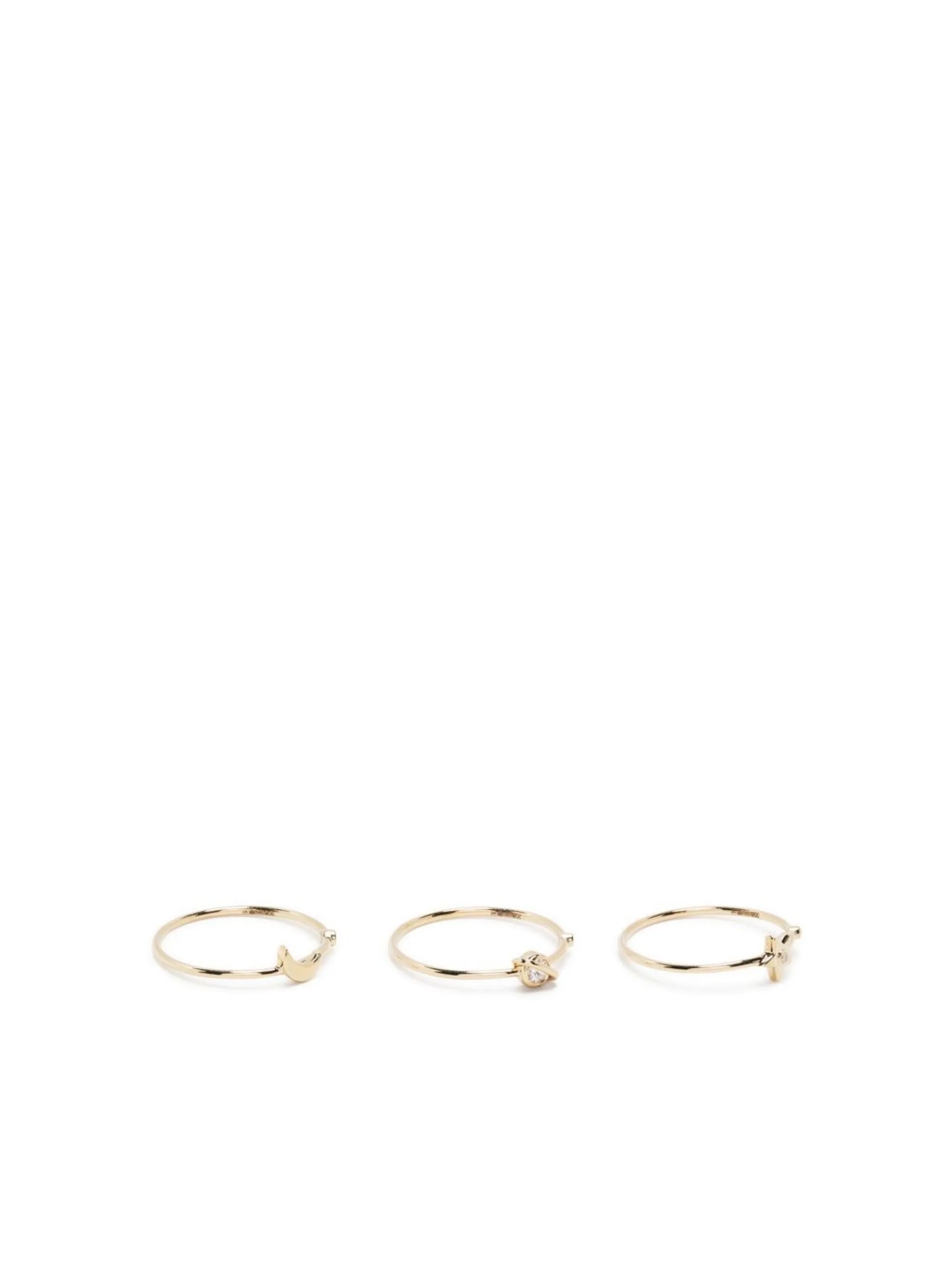 14kt yellow gold Far Out 3-Stack diamond rings