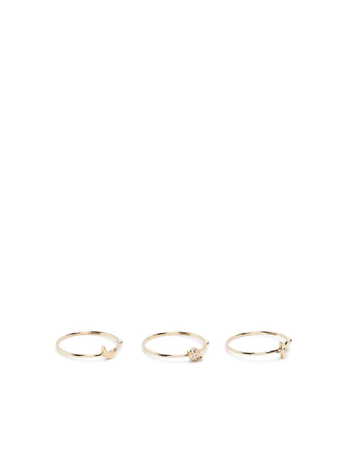 14kt yellow gold Far Out 3-Stack diamond rings
