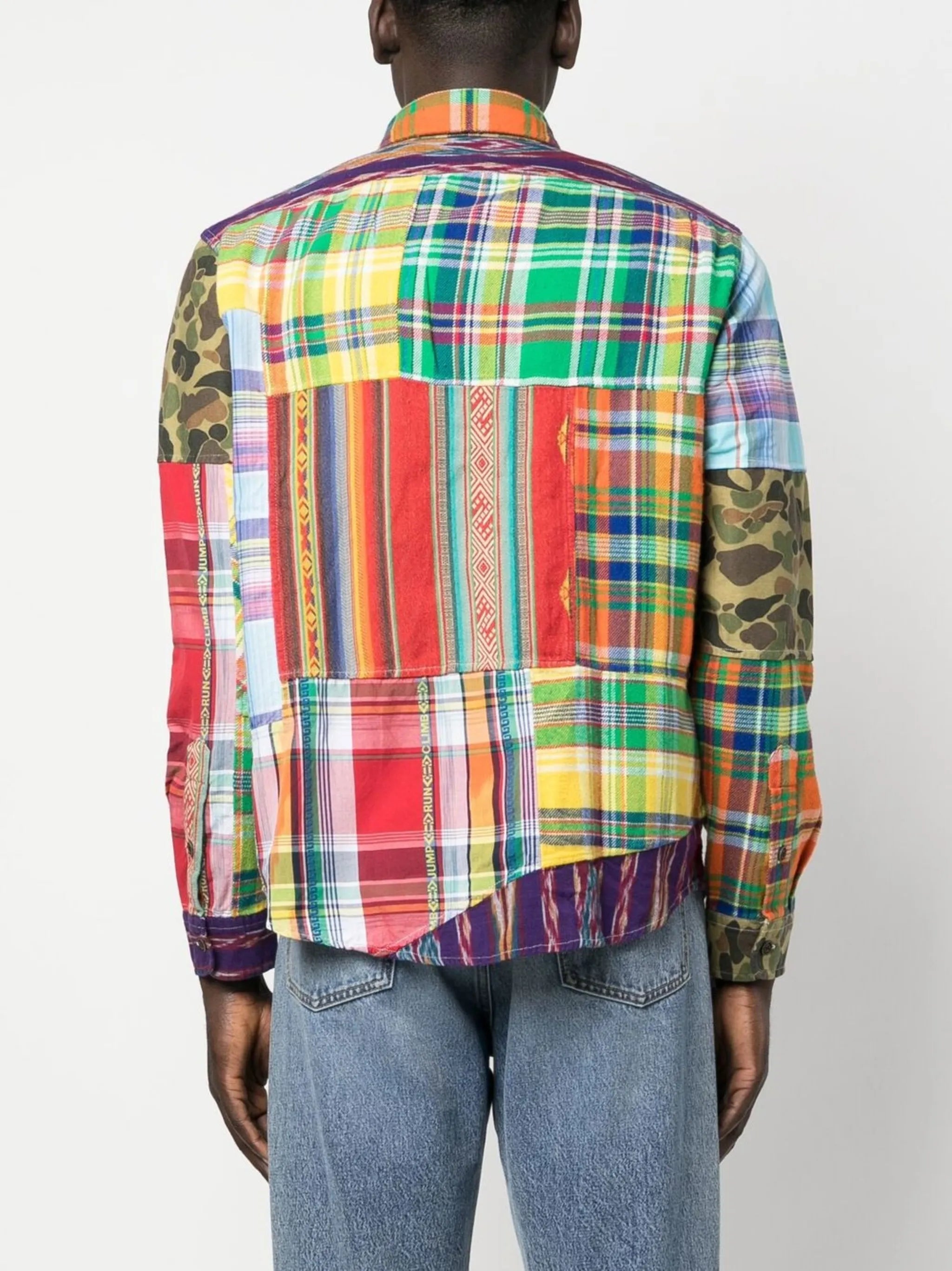 patchwork-design shirt