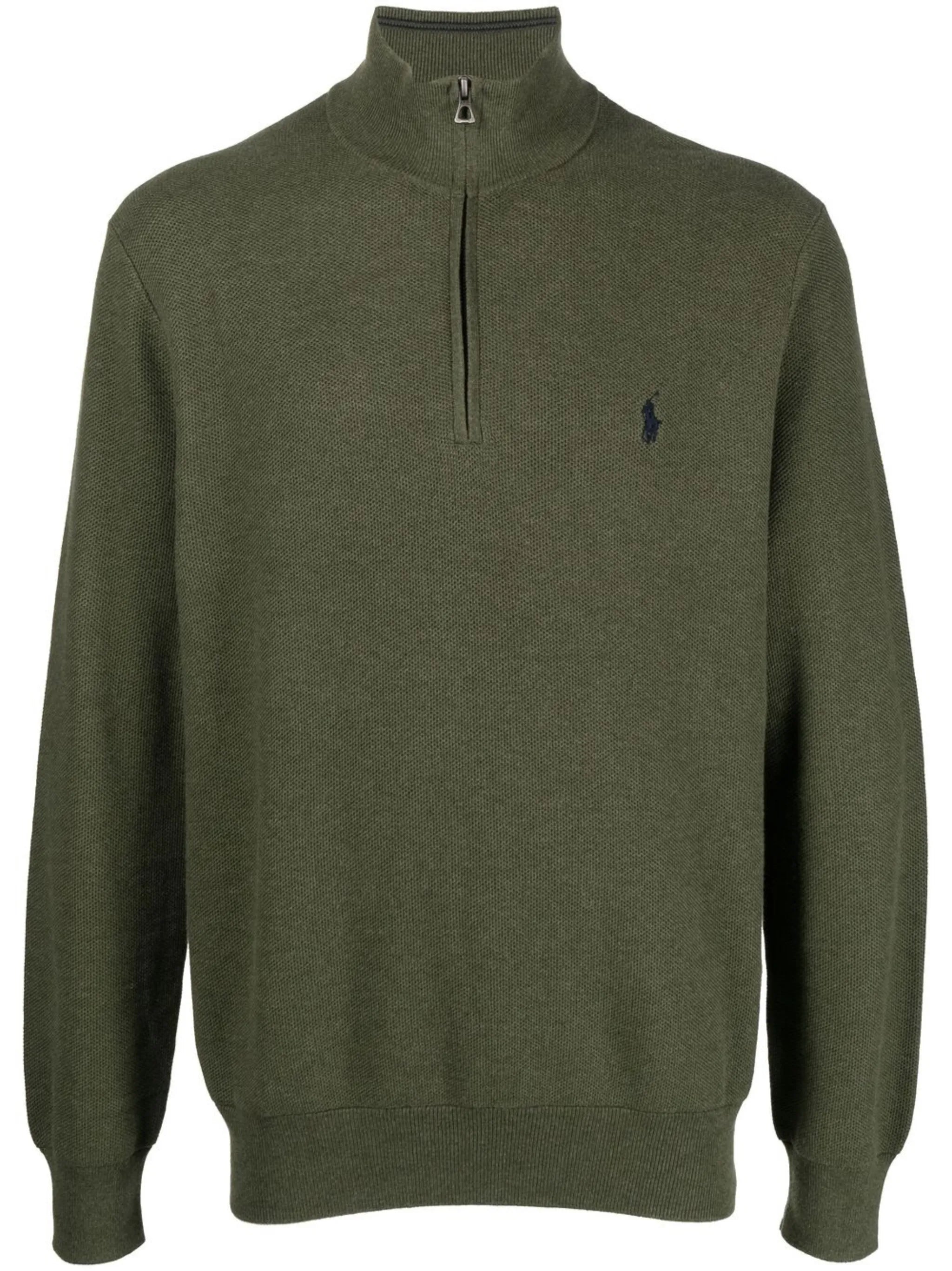 Polo Pony short-zip pullover jumper