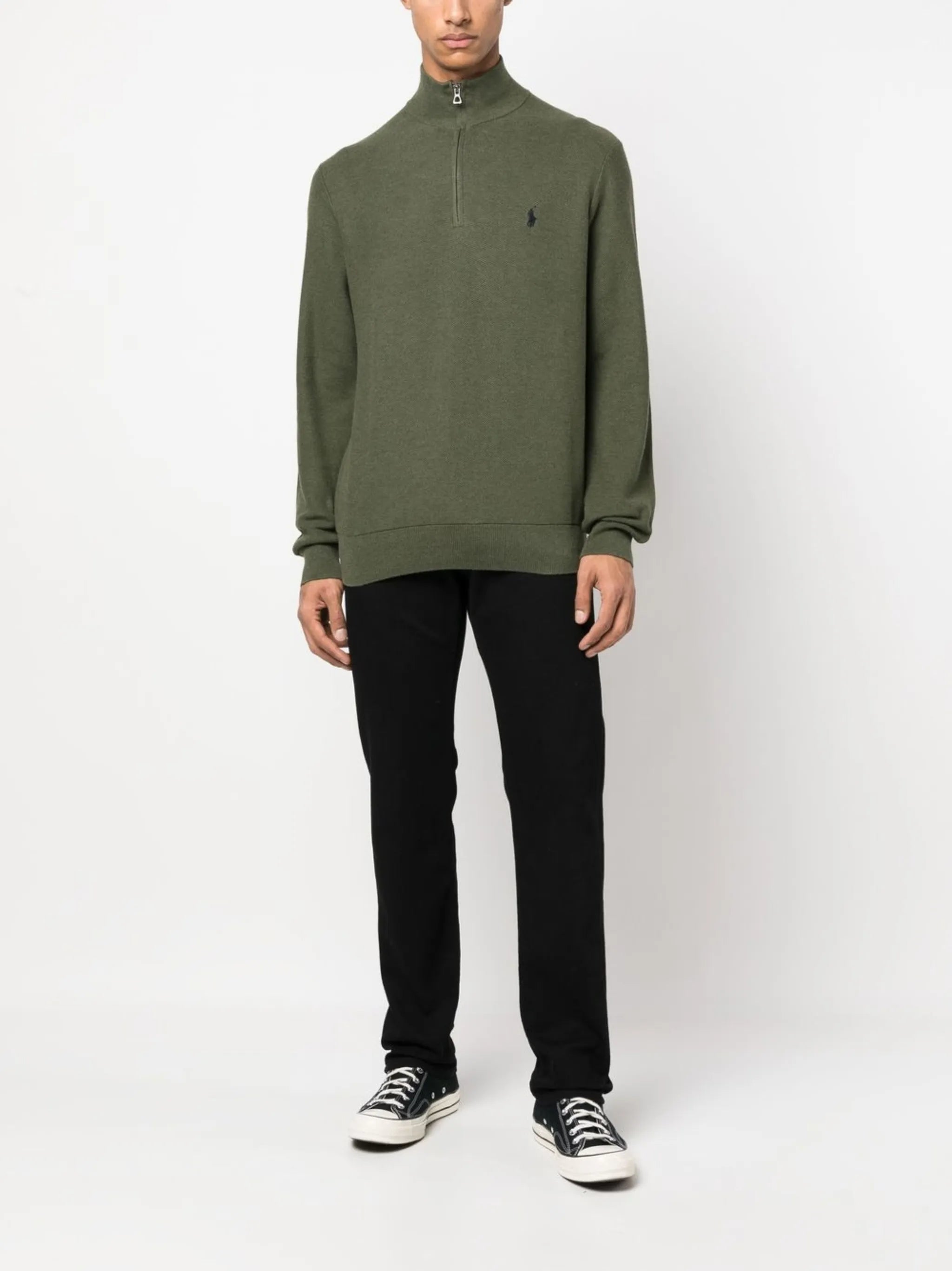 Polo Pony short-zip pullover jumper