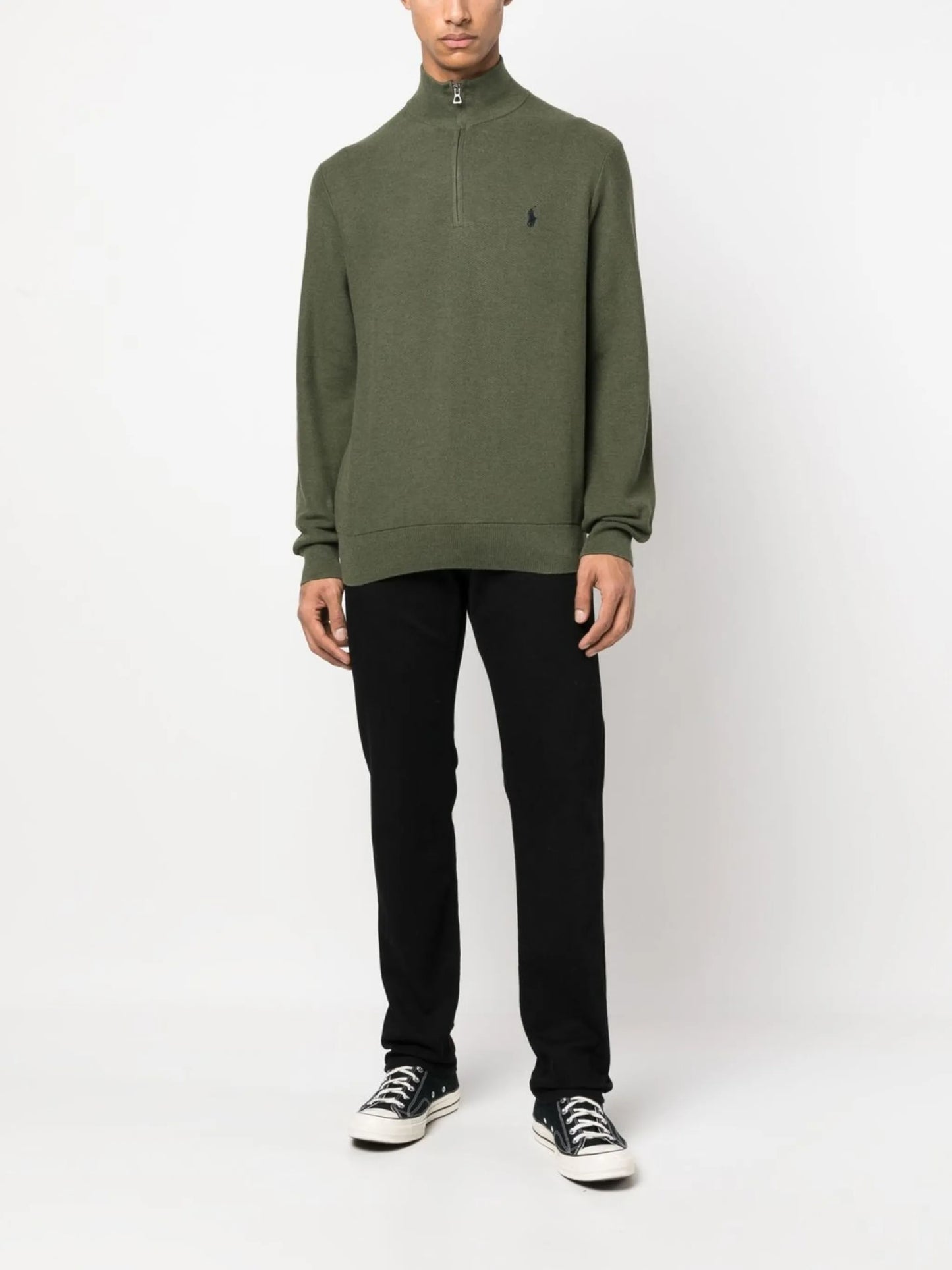 Polo Pony short-zip pullover jumper