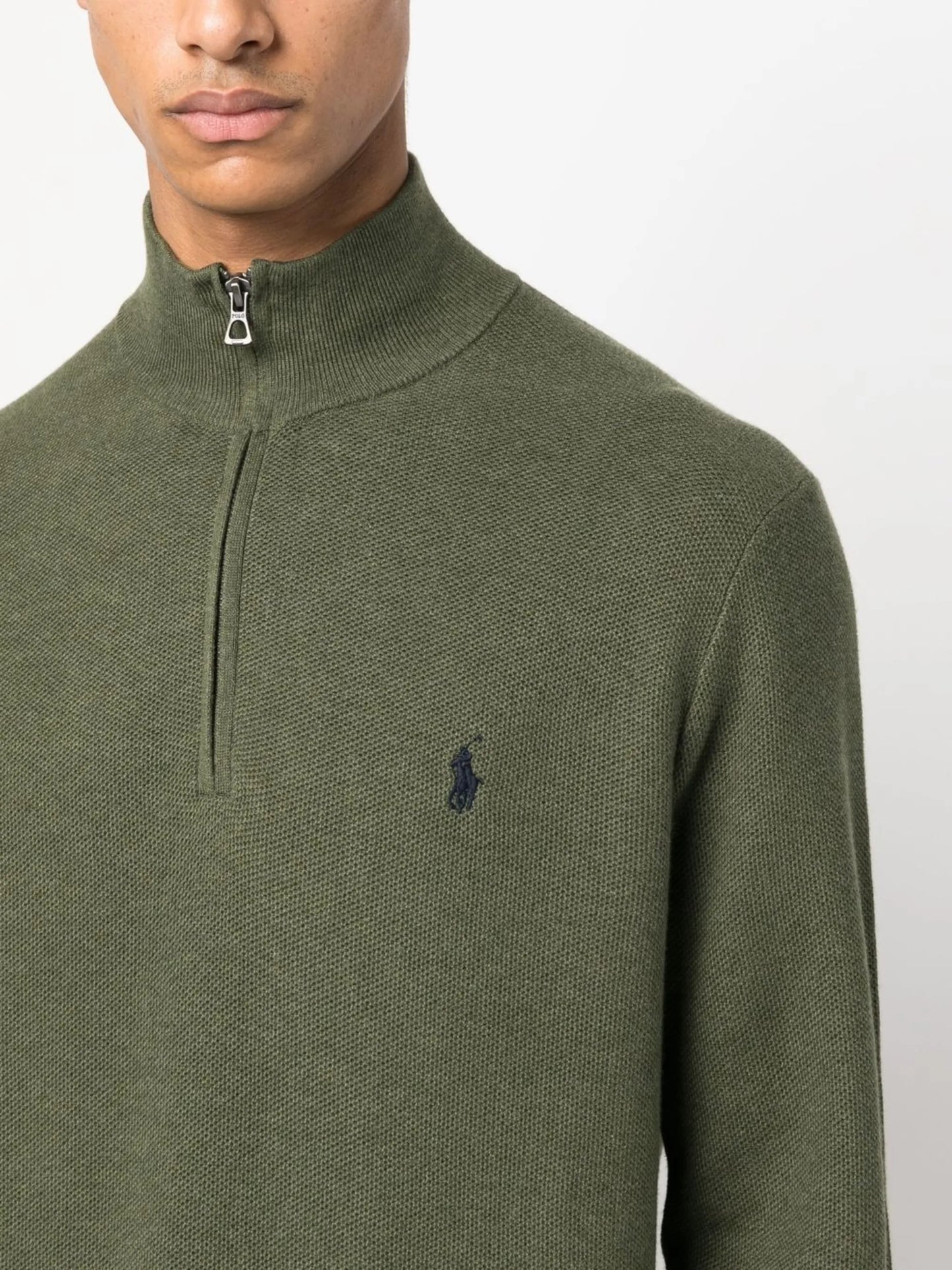 Polo Pony short-zip pullover jumper