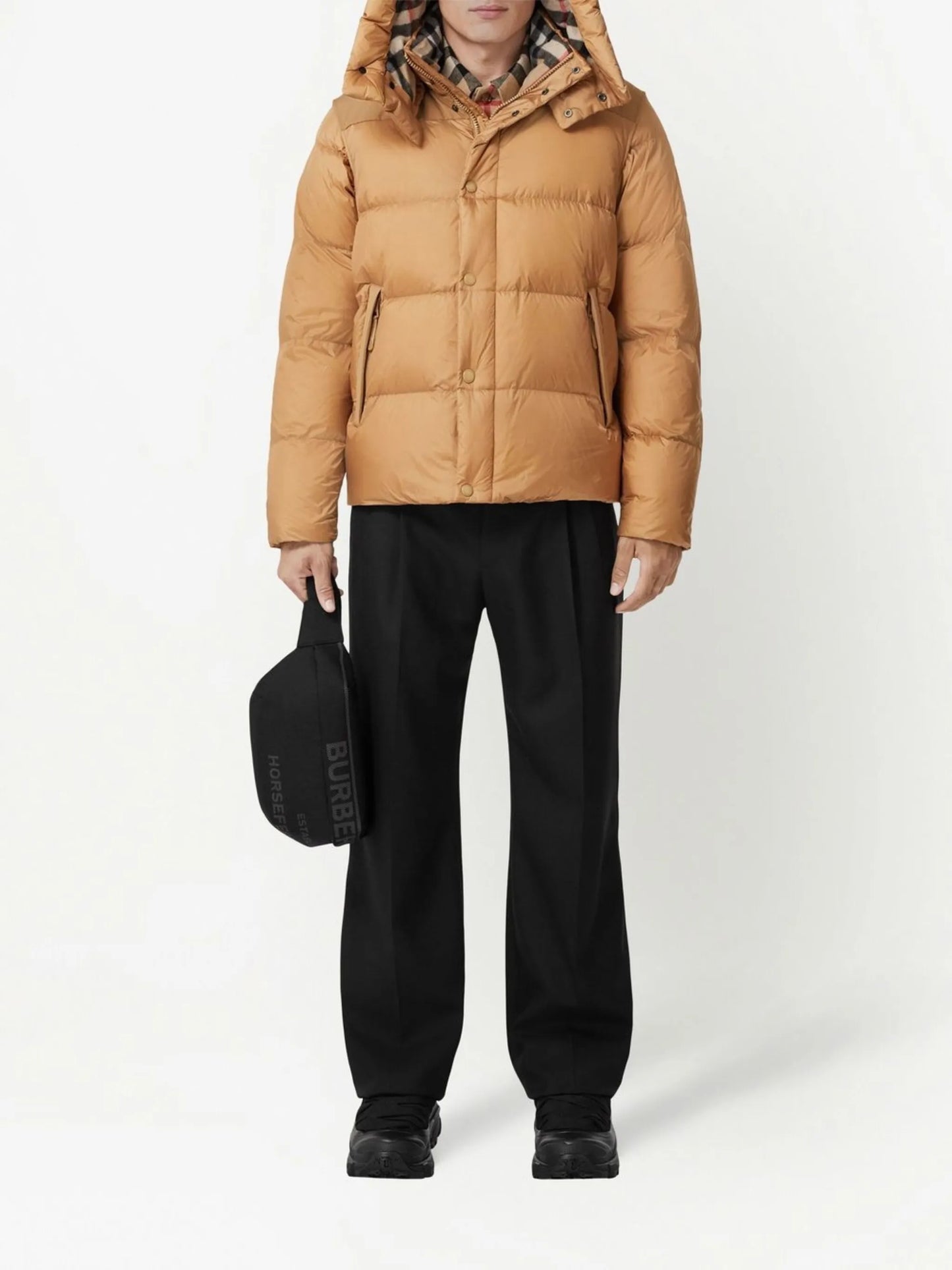 detachable-sleeves hooded puffer jacket