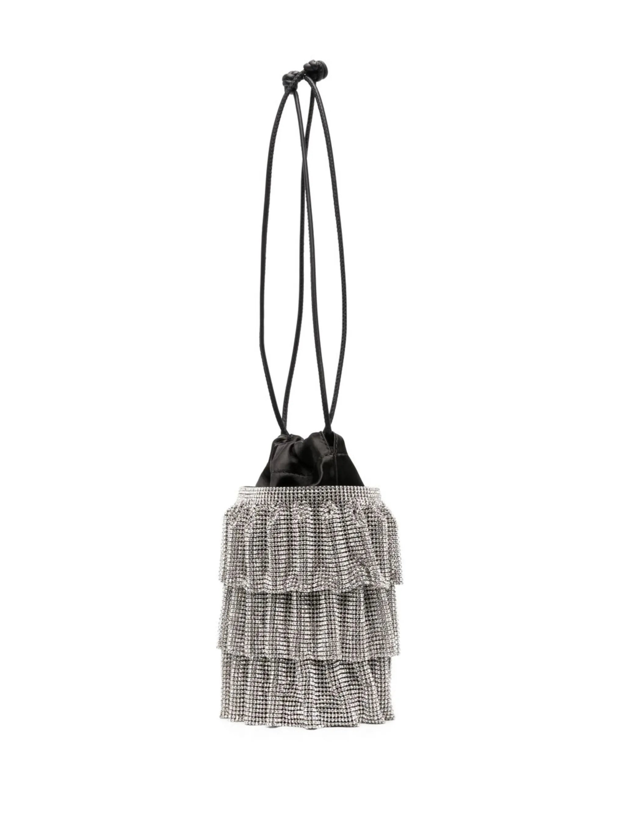 crystal-mesh bucket bag