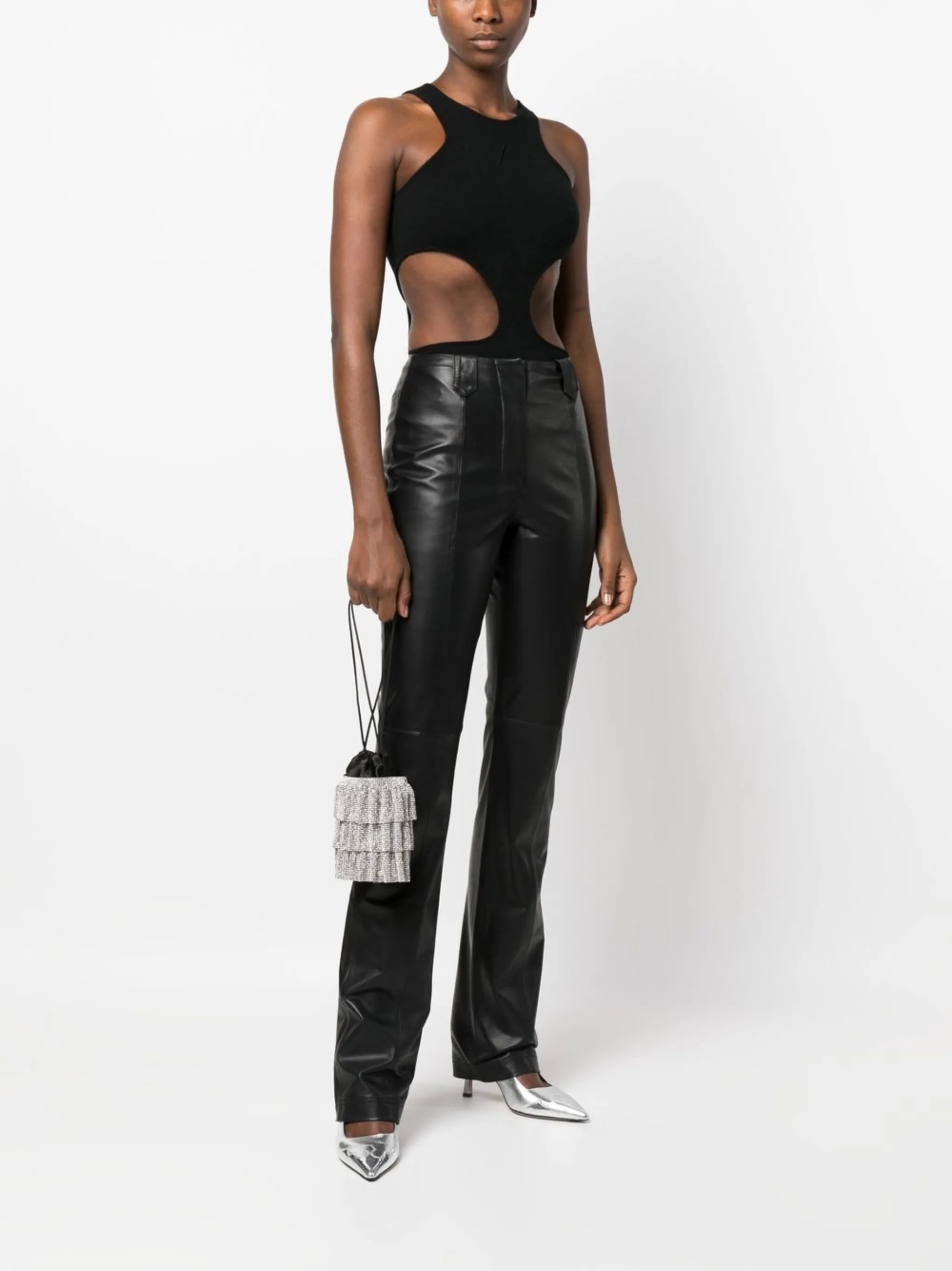 crystal-mesh bucket bag