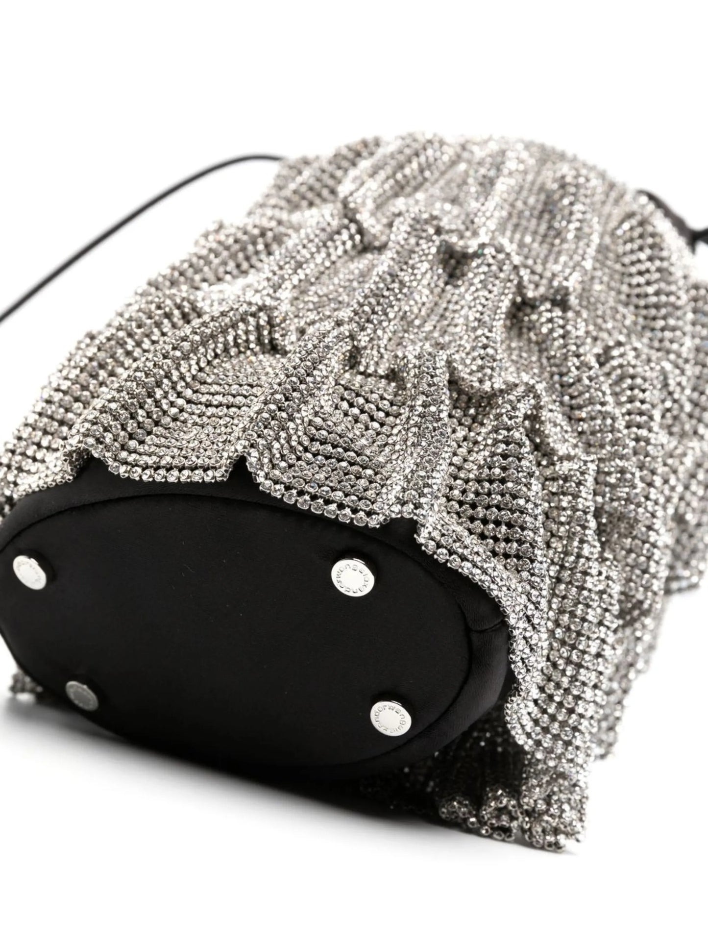 crystal-mesh bucket bag