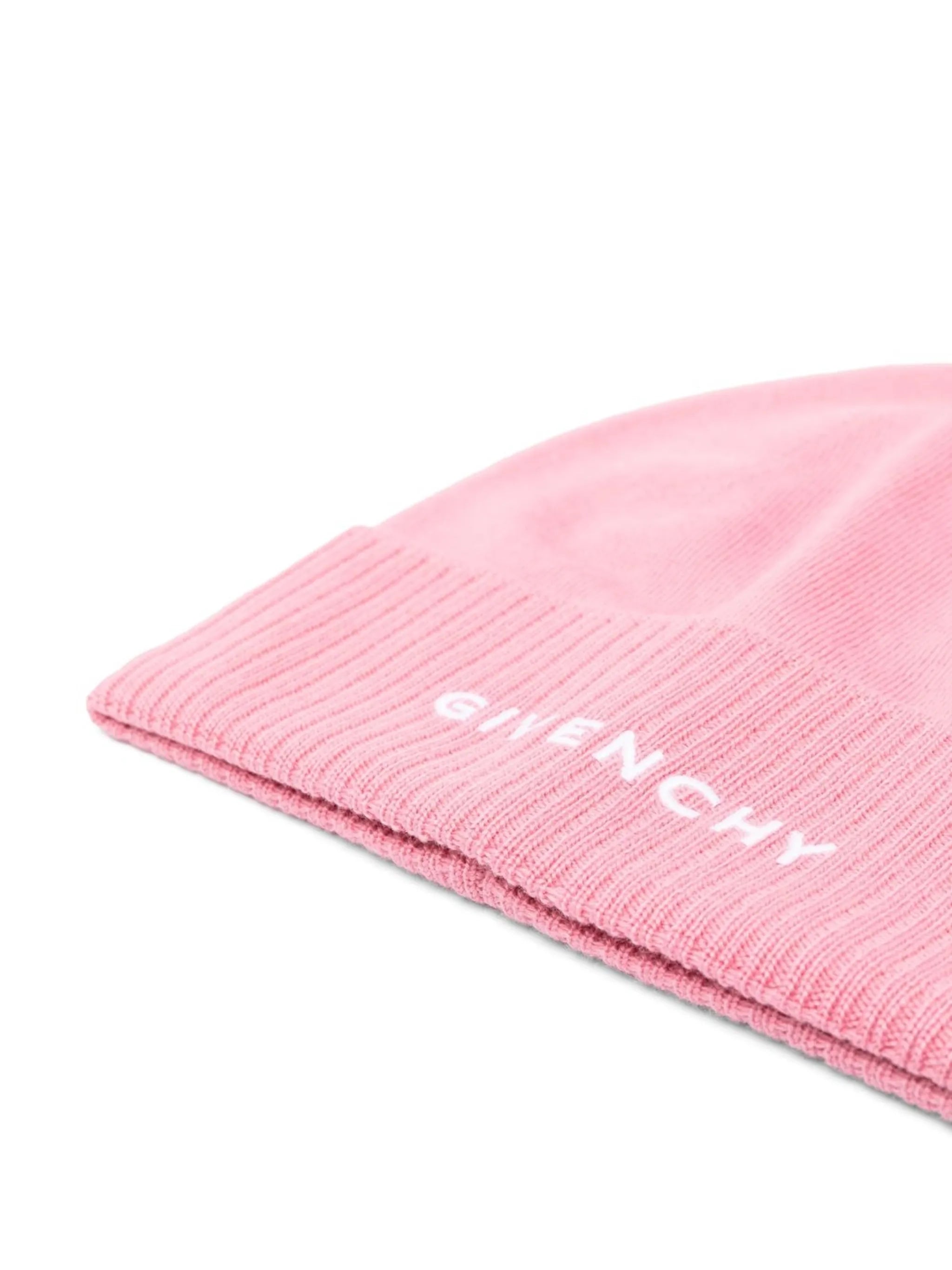 logo-print wool beanie