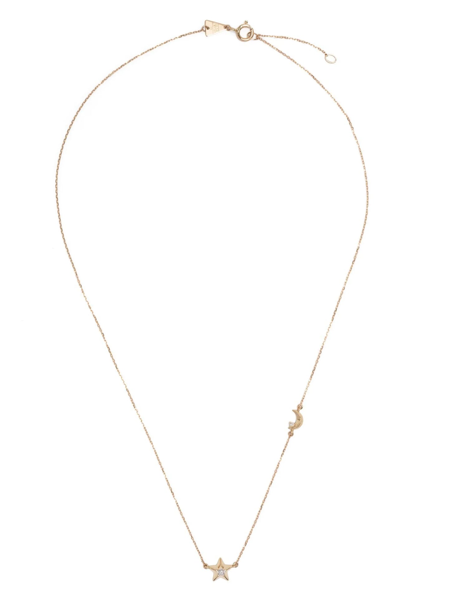 3D Moon and Star diamond necklace