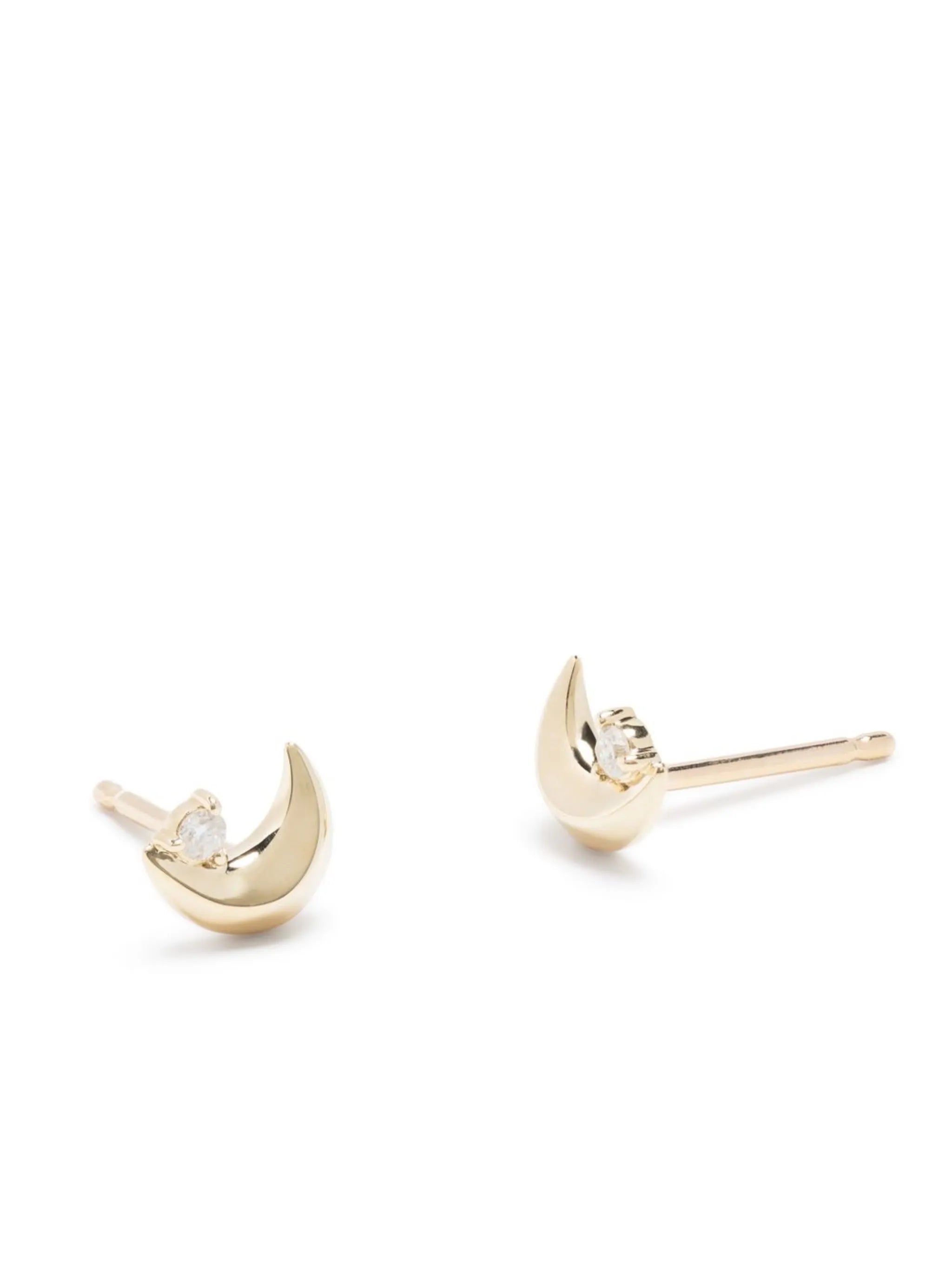 14kt yellow gold Super TIny diamond stud earring