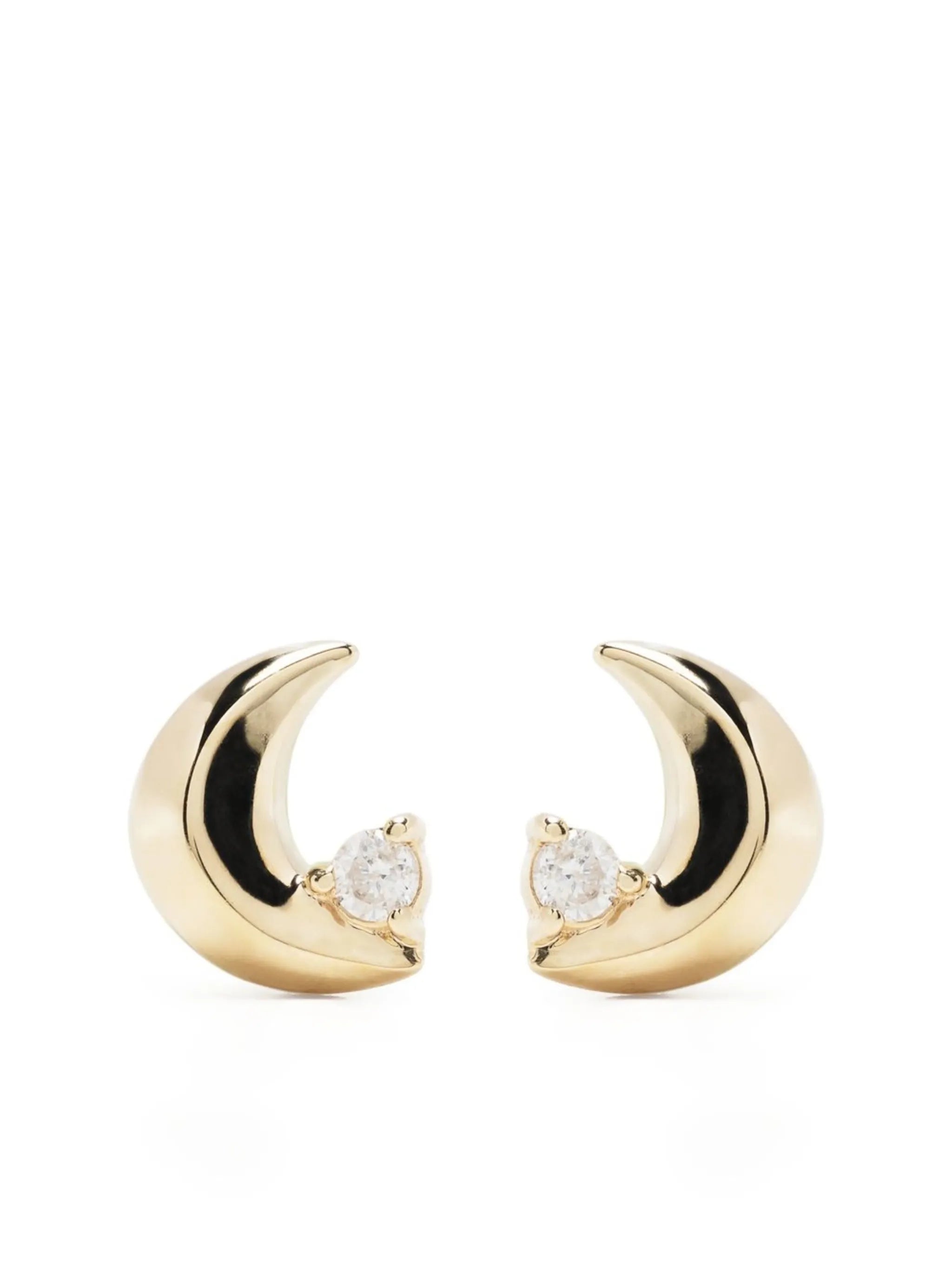 14kt yellow gold Super TIny diamond stud earring