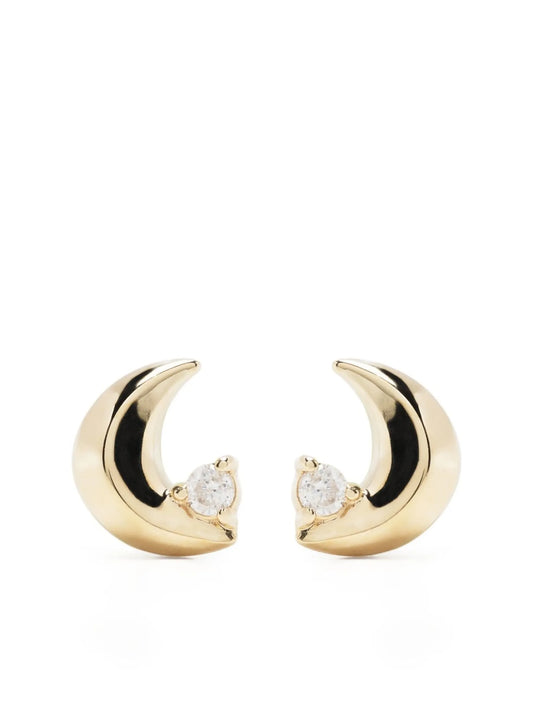 14kt yellow gold Super TIny diamond stud earring