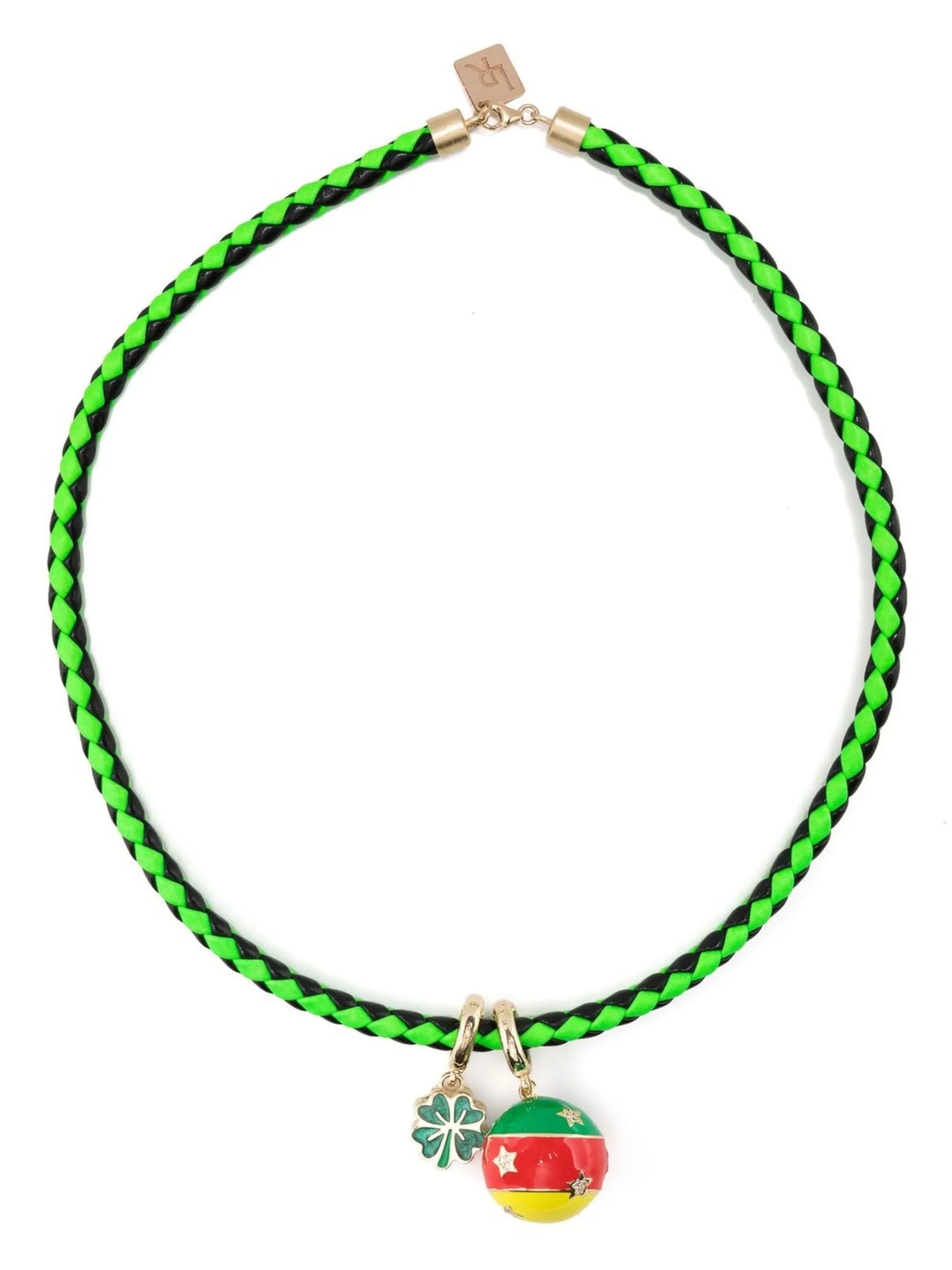 clover-pendant cord necklace