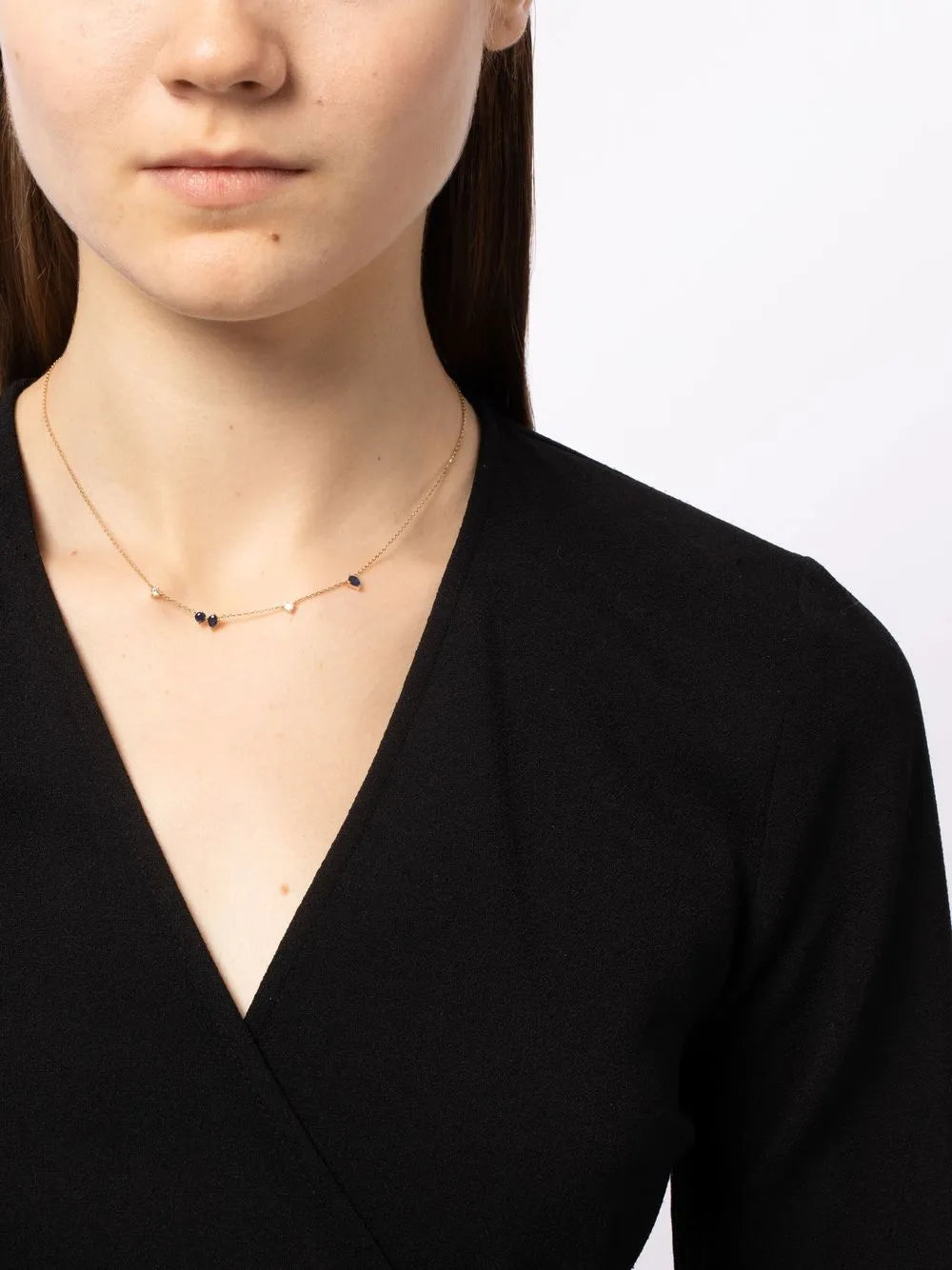 14kt yellow gold Premier Amigos sapphire and diamond necklace