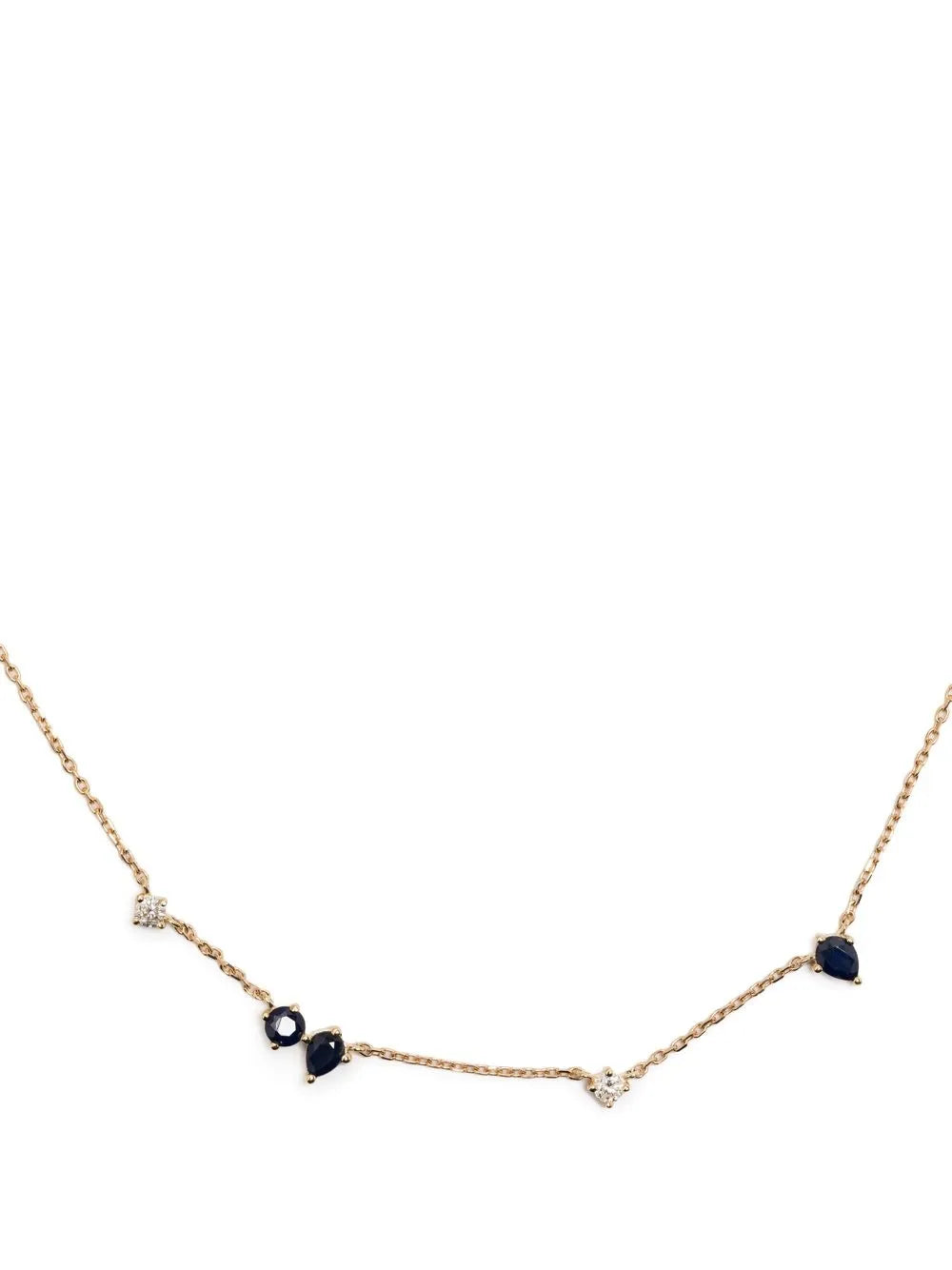 14kt yellow gold Premier Amigos sapphire and diamond necklace